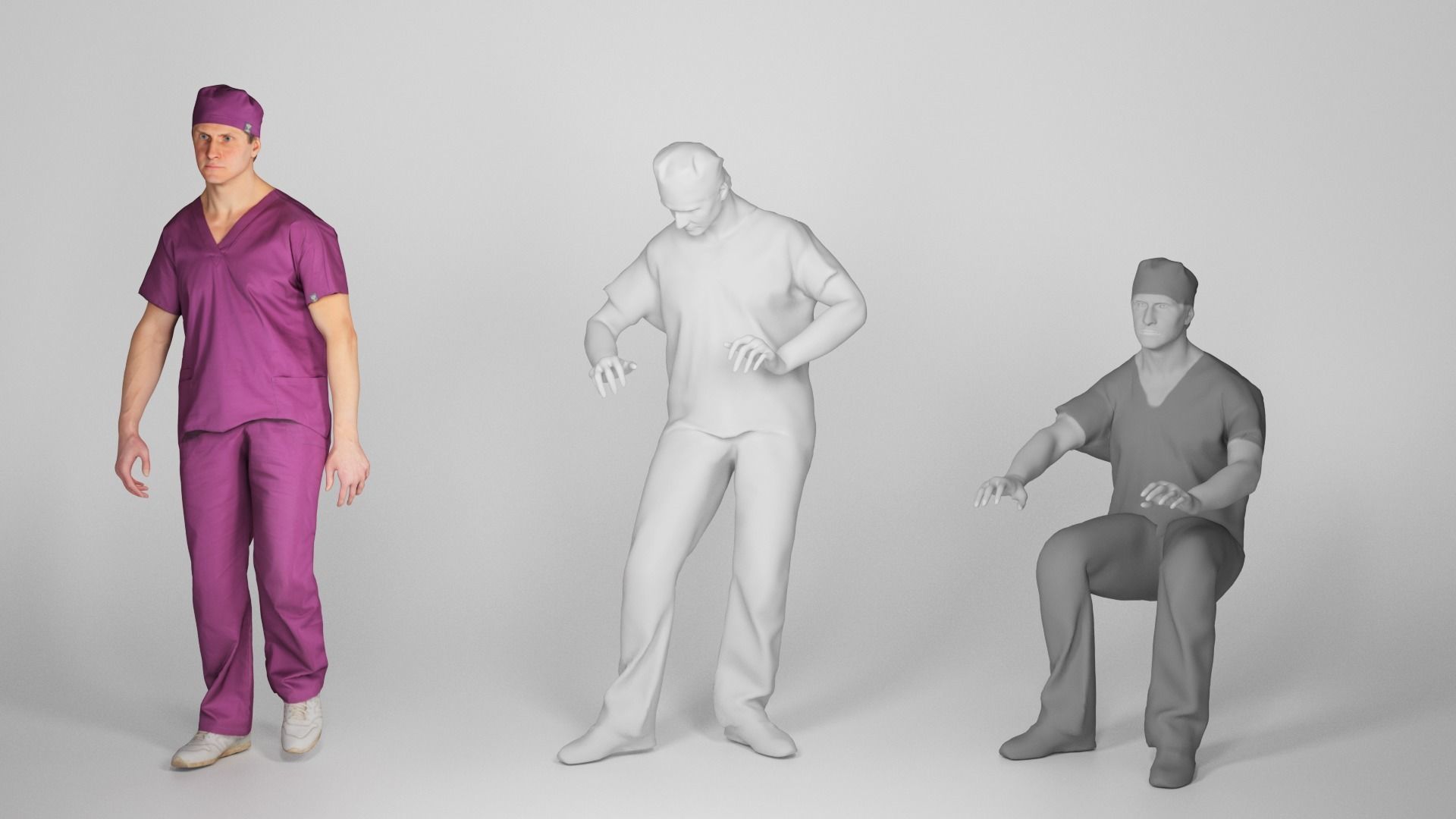 Animated surgeon walking working using PC 204 Low-poly 3D model_4