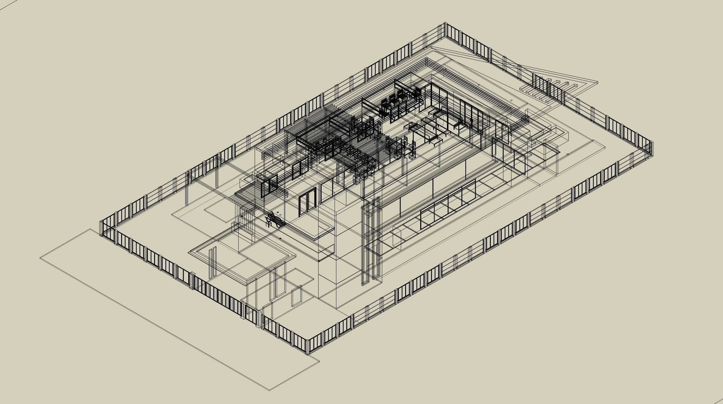 Modern Resthouse or Mansion or Guest House Low-poly 3D model_6