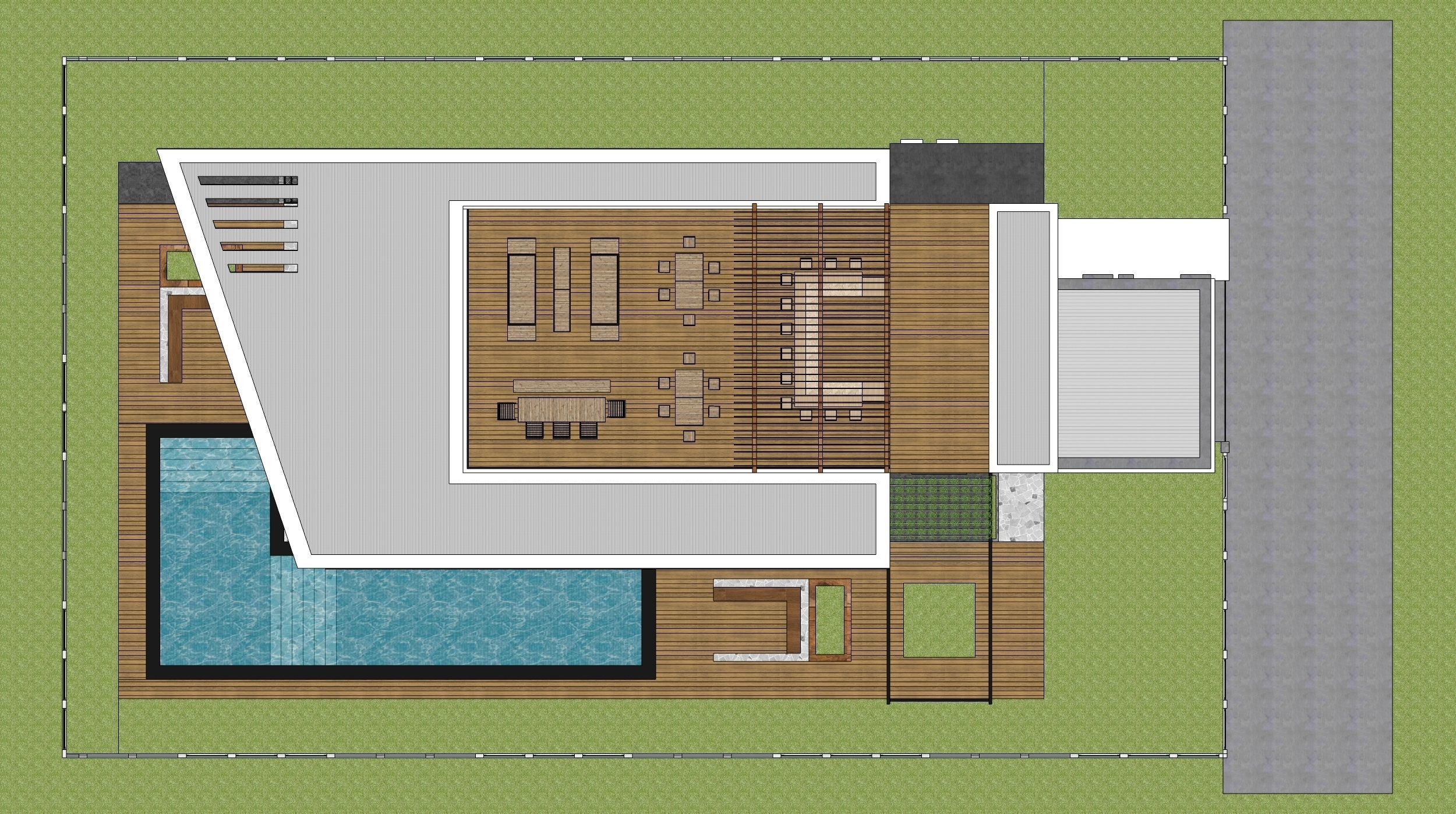 Modern Resthouse or Mansion or Guest House Low-poly 3D model_10