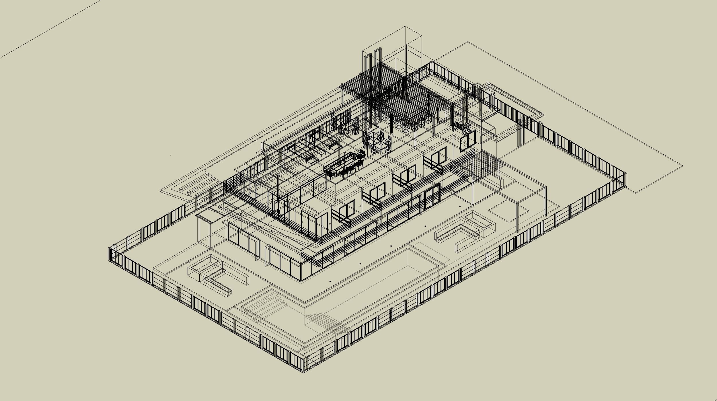 Modern Resthouse or Mansion or Guest House Low-poly 3D model_8
