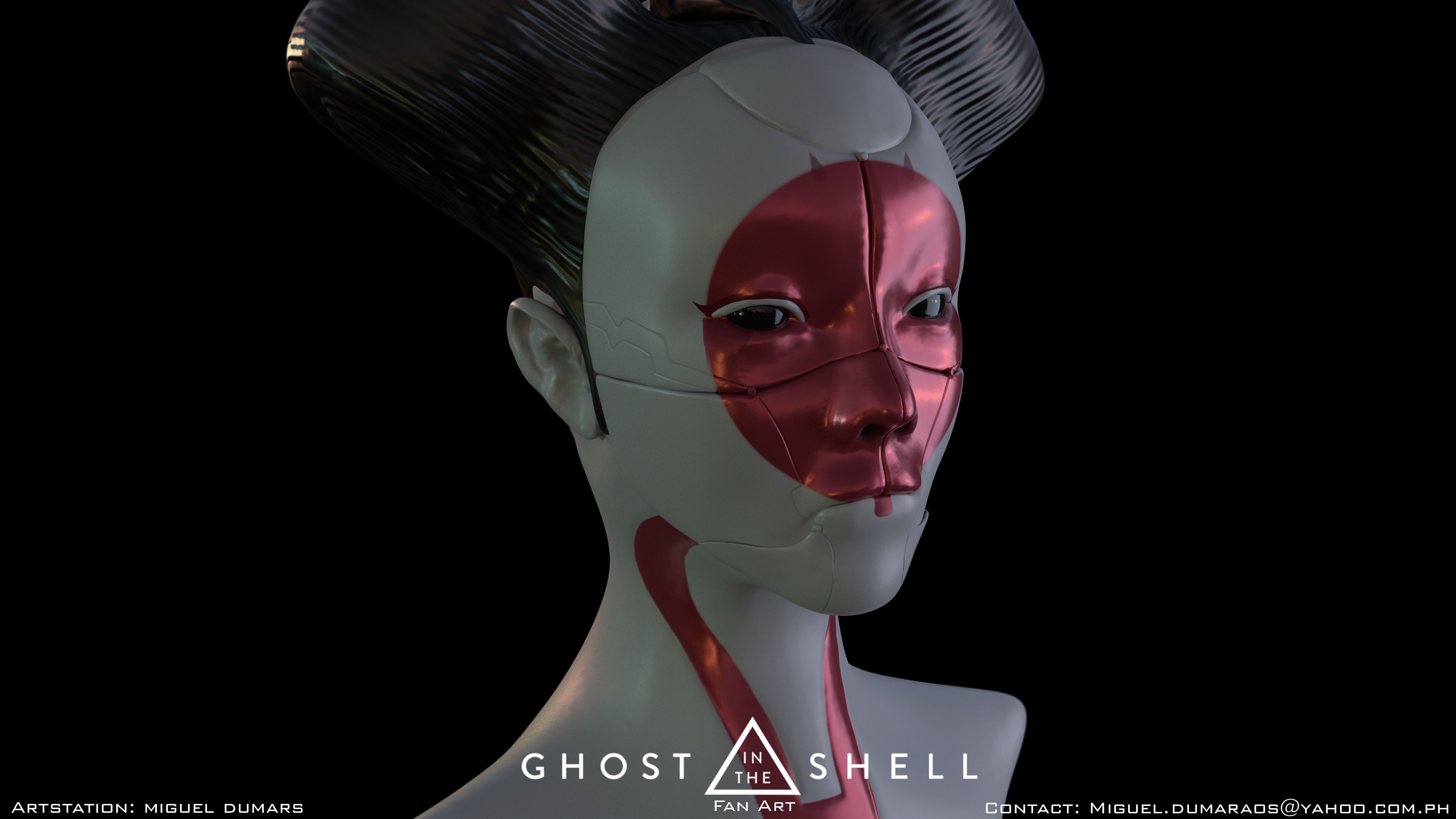 Geisha Bust 3D model_3