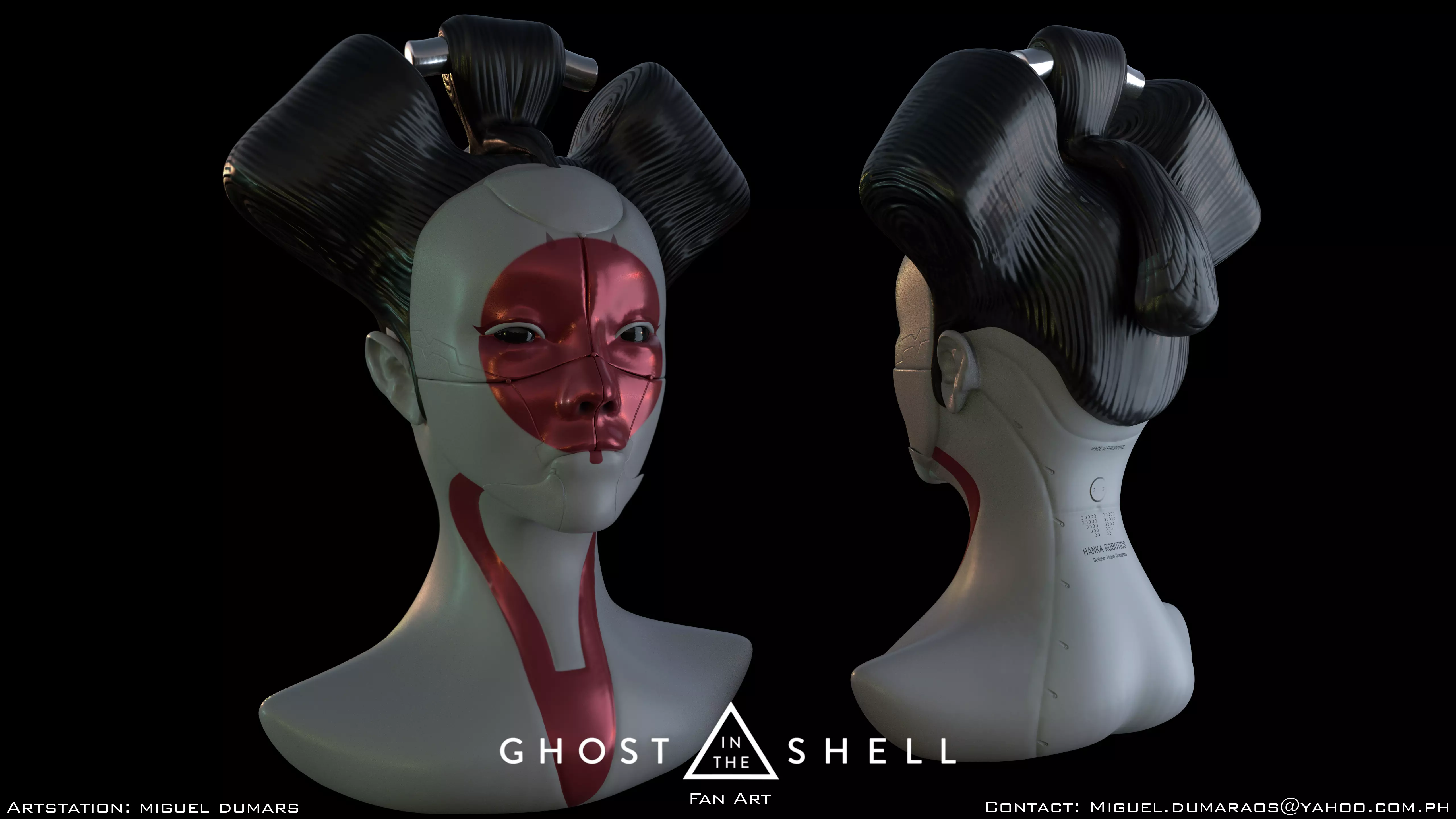 Geisha Bust 3D model_0