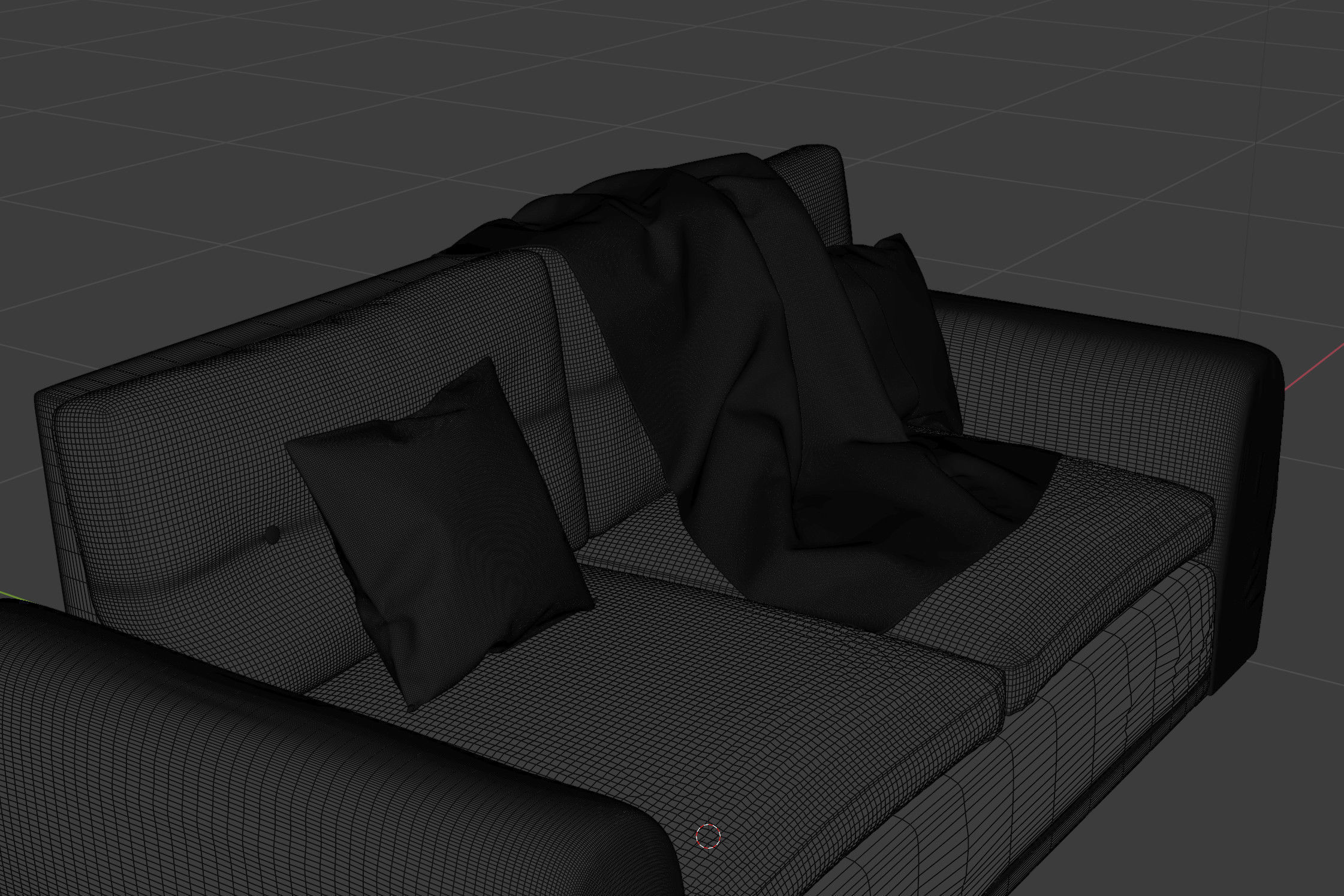 Turquoise Sofa 3D model_7