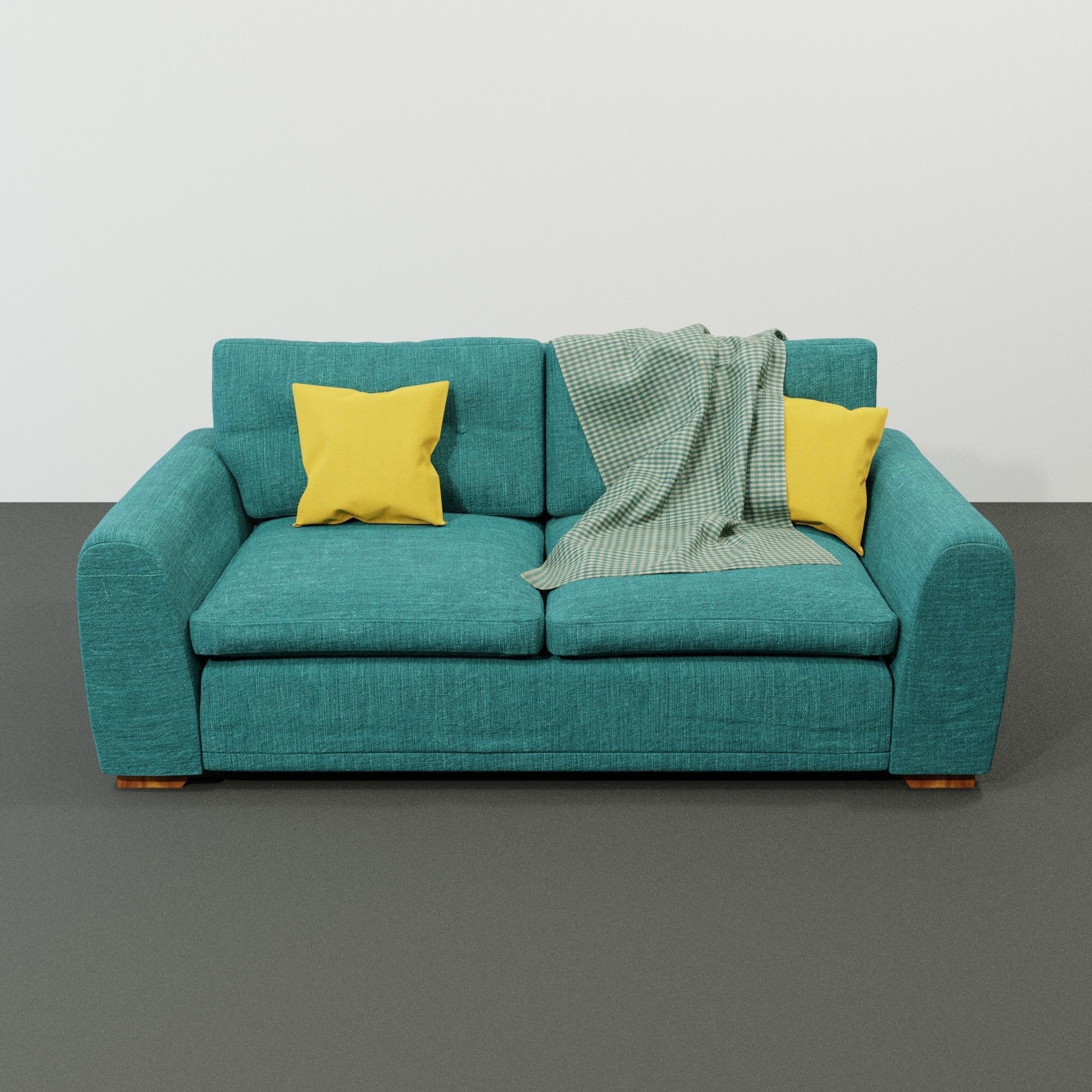 Turquoise Sofa 3D model_4
