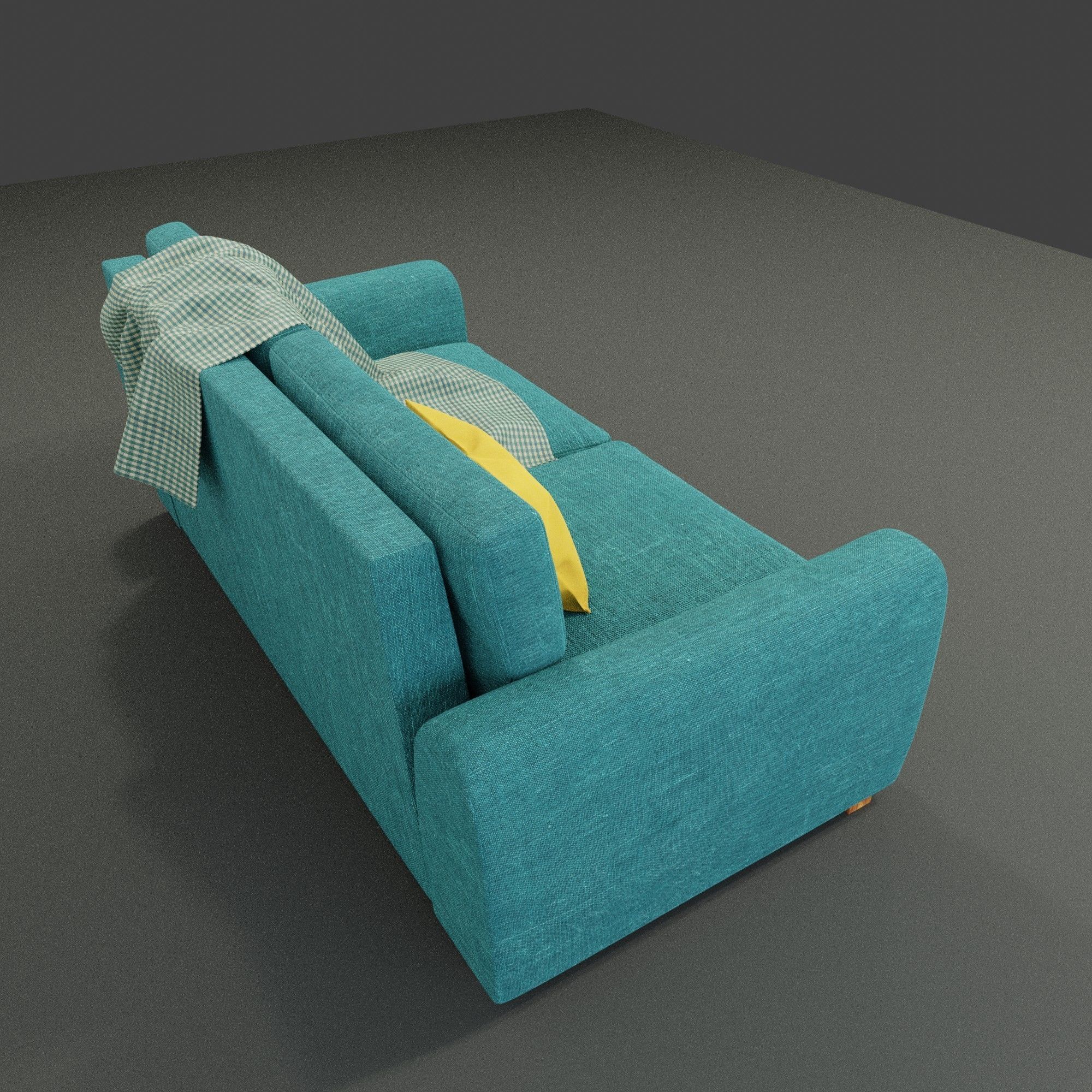 Turquoise Sofa 3D model_3