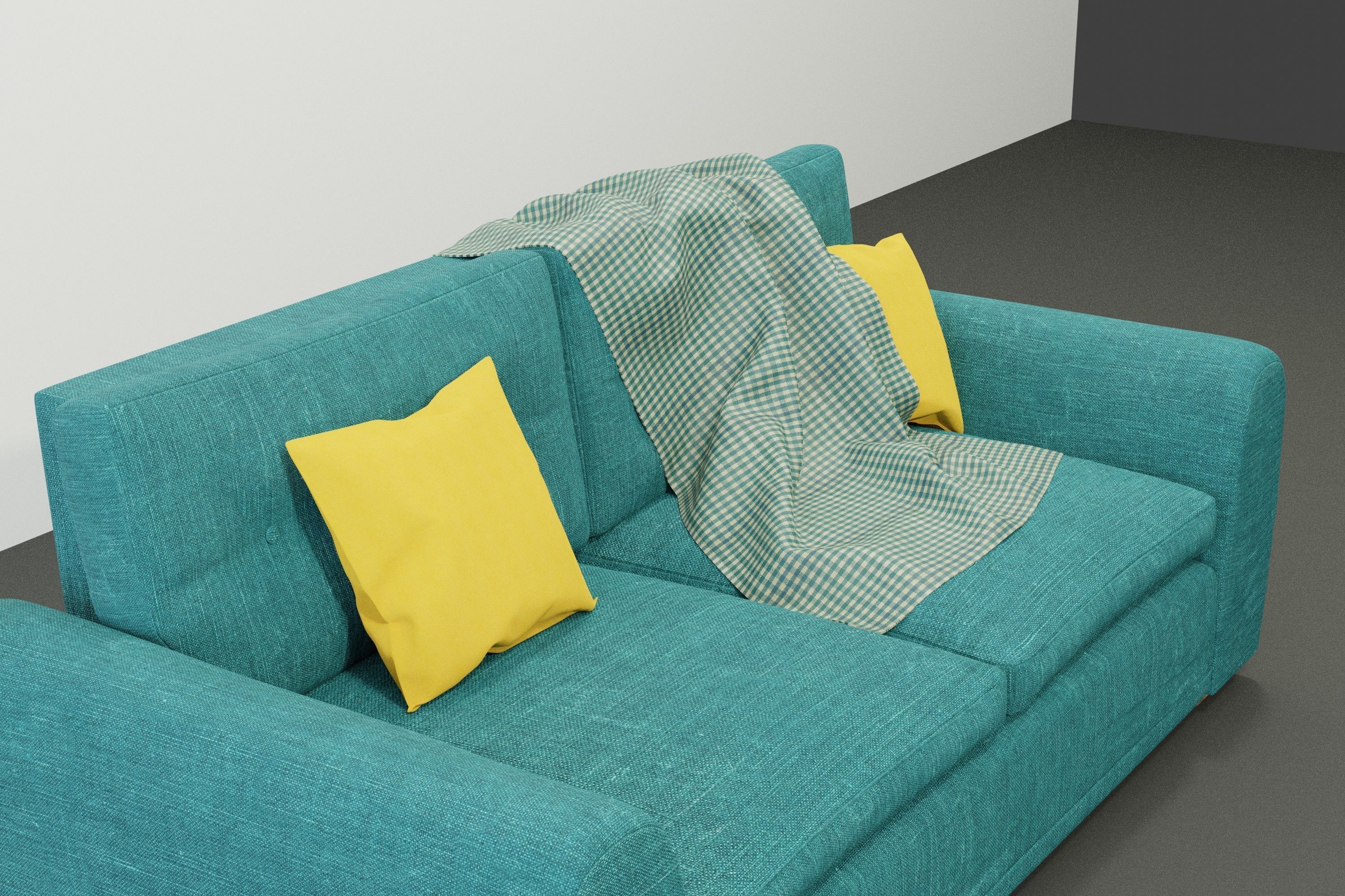 Turquoise Sofa 3D model_1