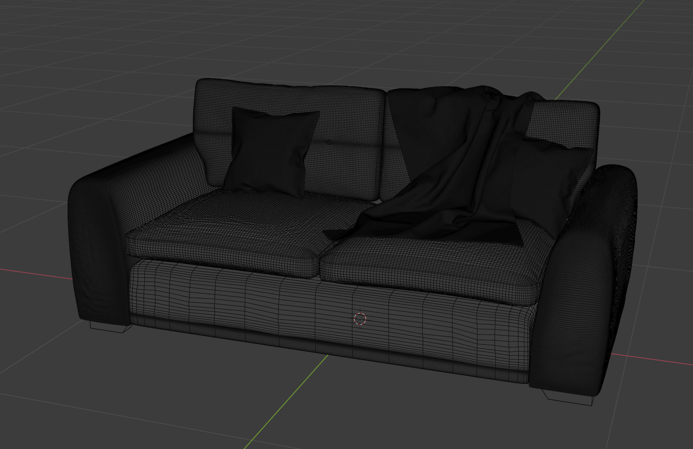 Turquoise Sofa 3D model_6