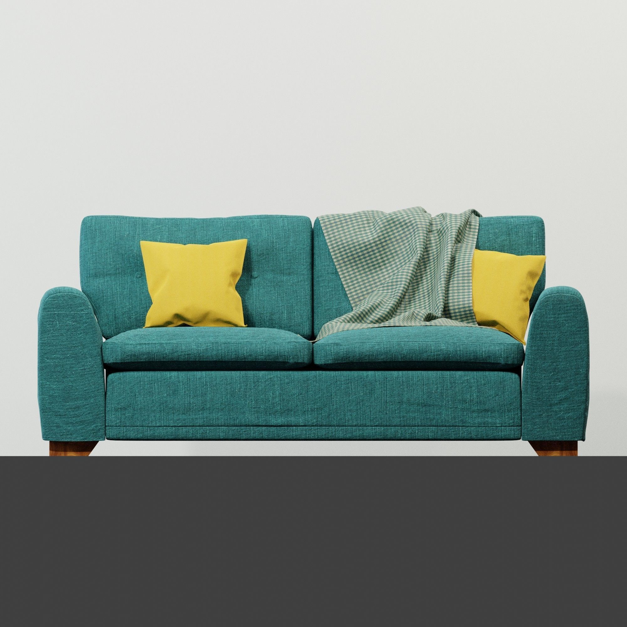 Turquoise Sofa 3D model_5
