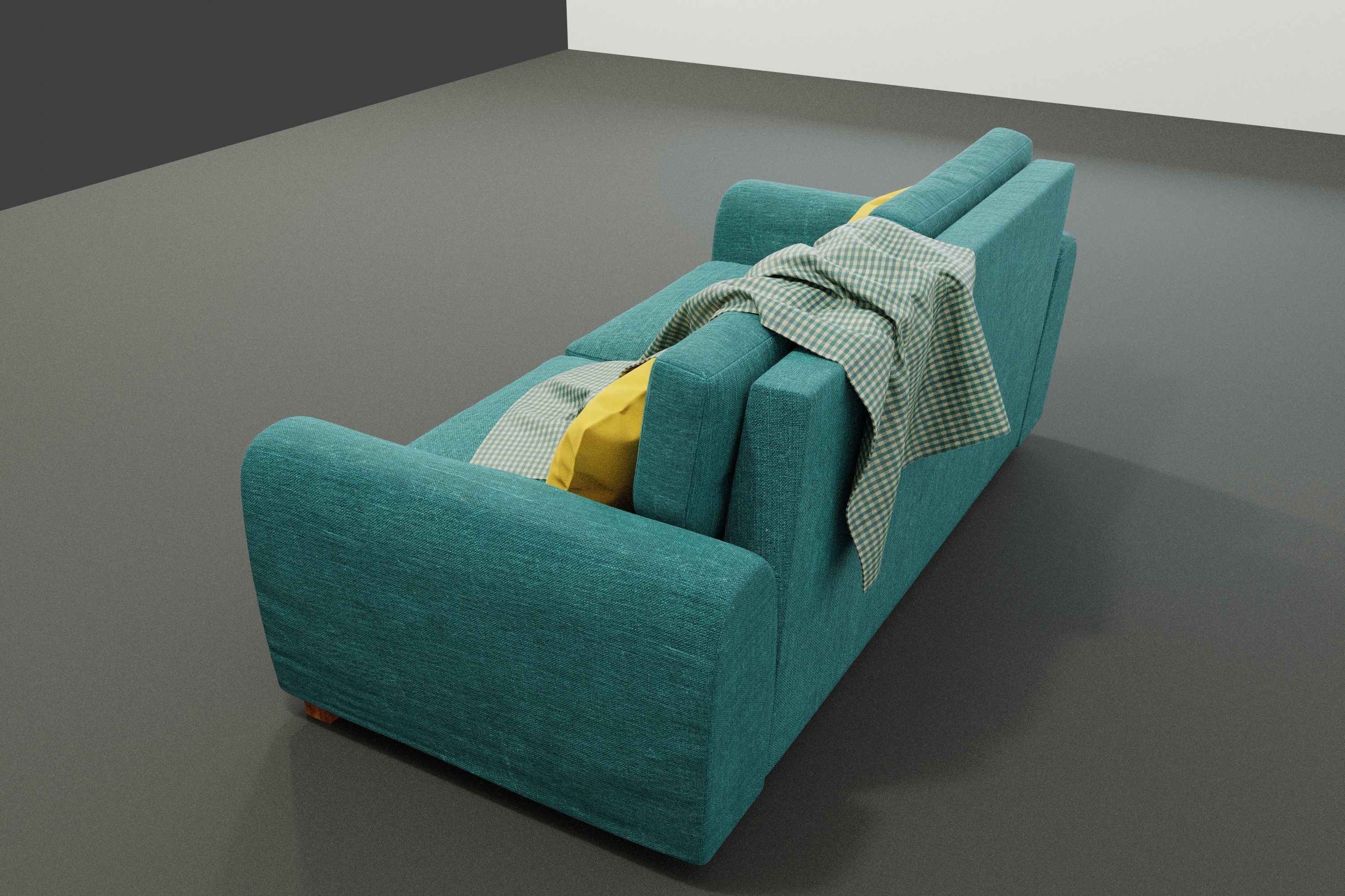 Turquoise Sofa 3D model_2