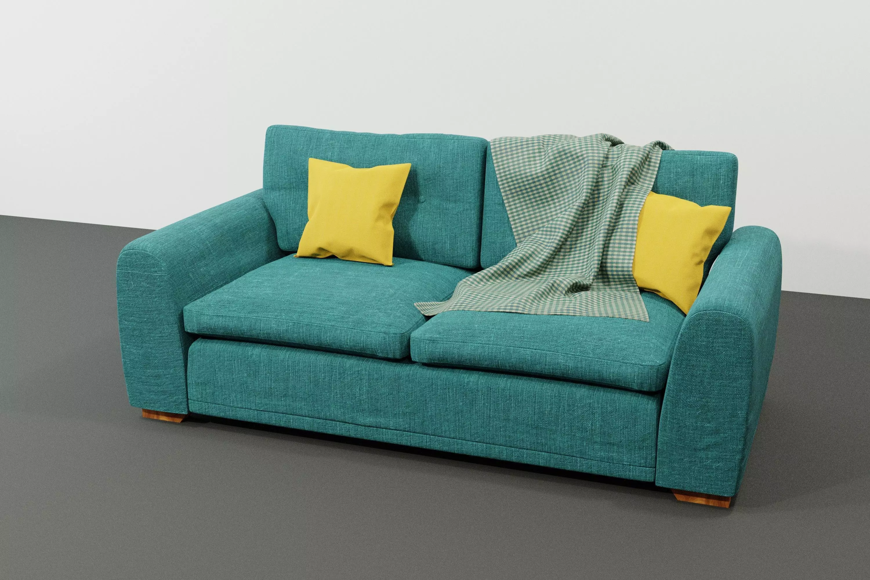 Turquoise Sofa 3D model_0