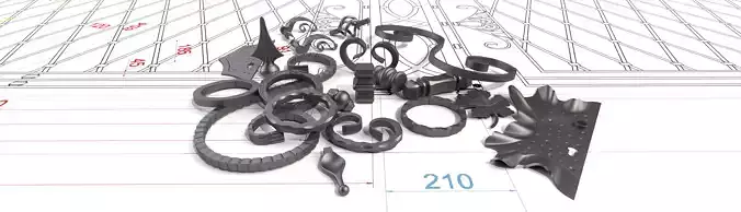 Wrought iron elements 3D model