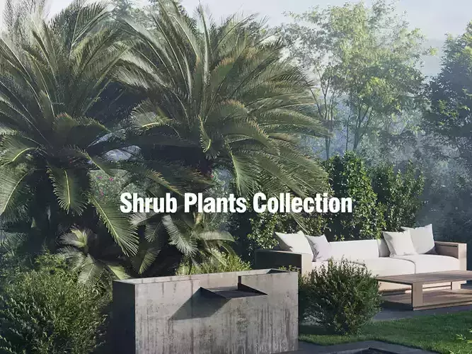 Shrub Collection - Include GrowFX and Mesh file 3D model