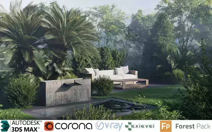 Shrub Collection - Include GrowFX and Mesh file 3D model
