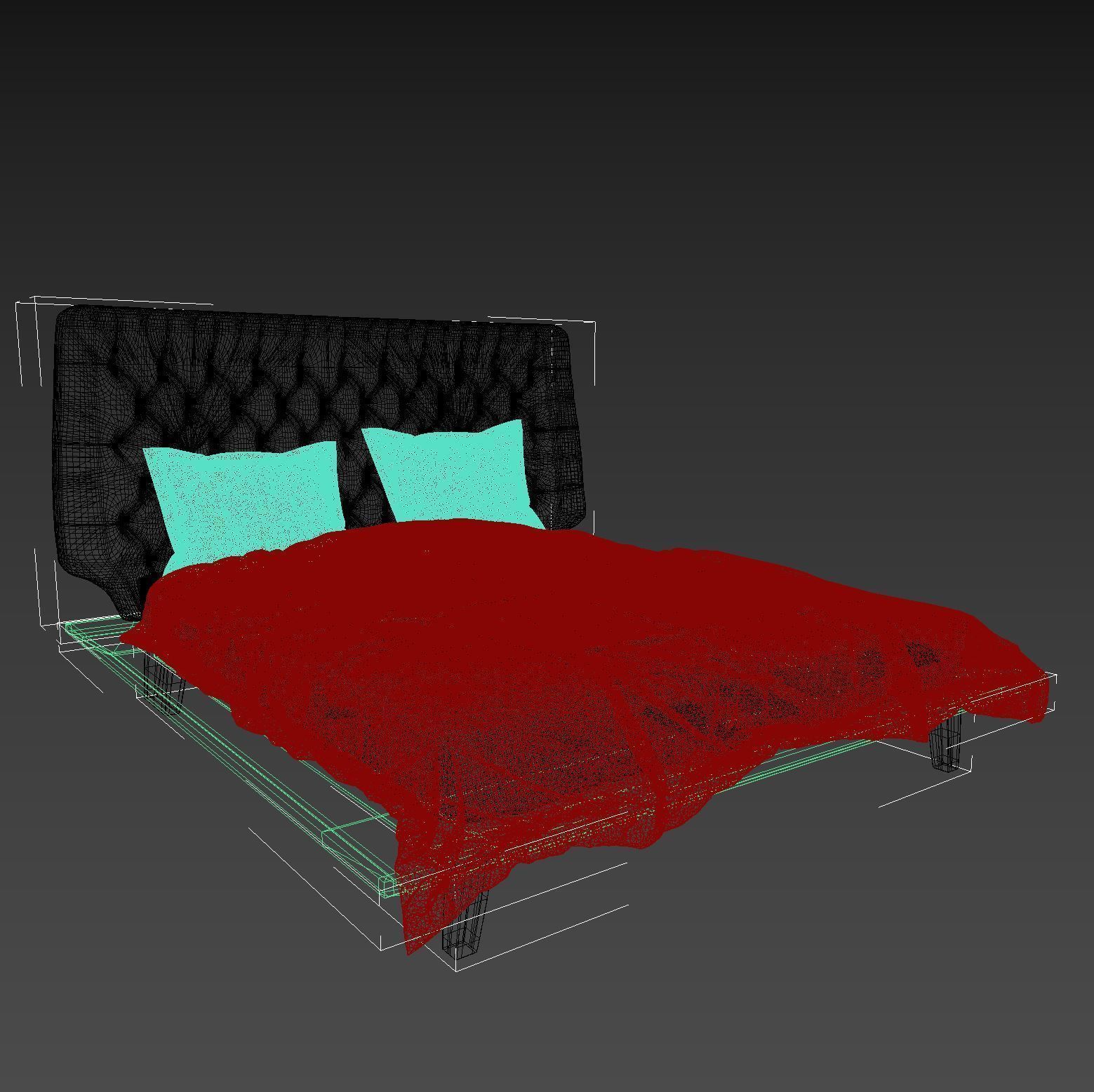 Bed set 3D model_6