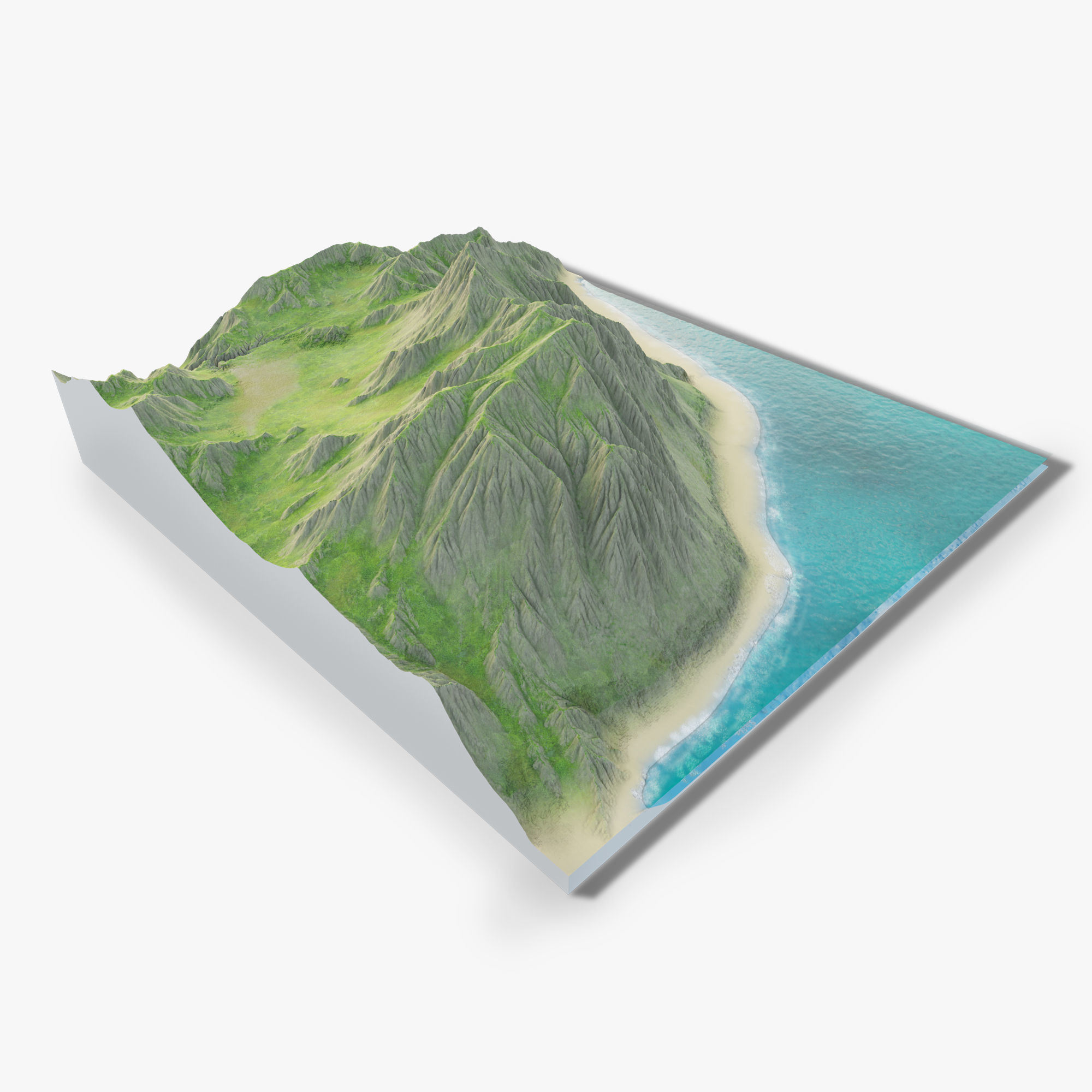 Terrain and Beach  3D model_2