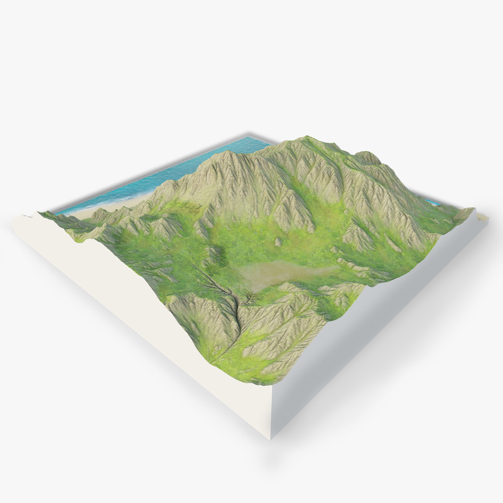 Terrain and Beach  3D model_1