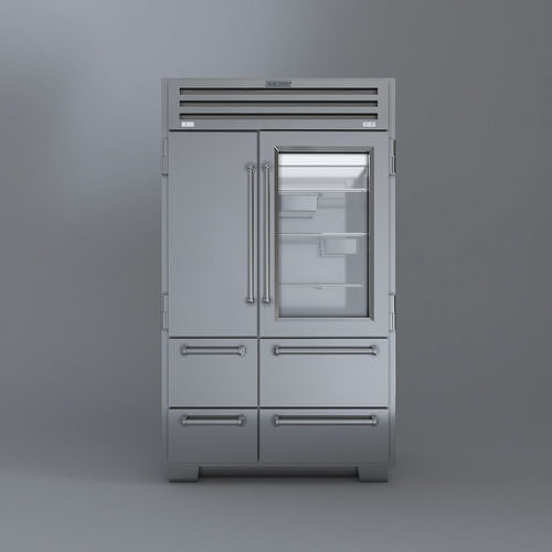 SUBZERO PRO 4850 Refrigerator- Freezer -With Interior 3D model 2