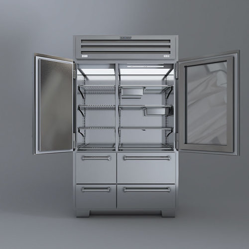 SUBZERO PRO 4850 Refrigerator- Freezer -With Interior 3D model 3