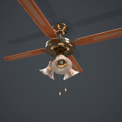 Ceiling Fan Light Low-poly 3D model
