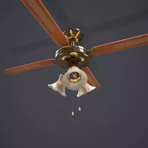 Ceiling Fan Light Low-poly 3D model