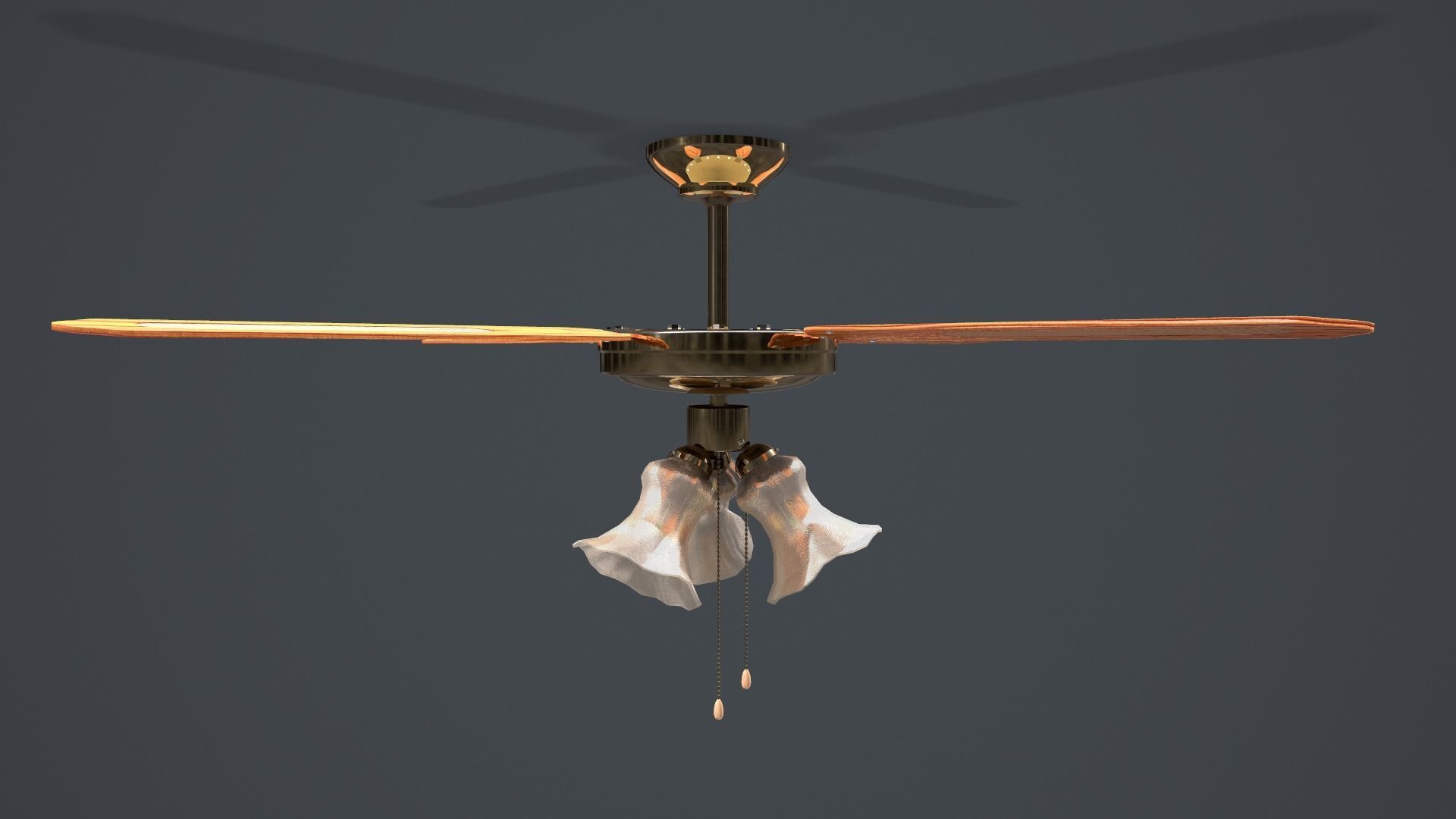 Ceiling Fan Light Low-poly 3D model_6
