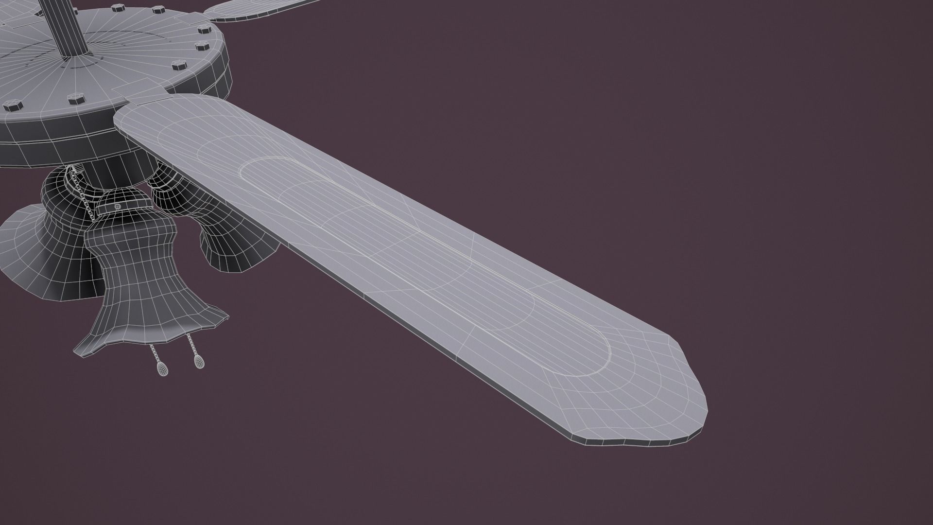 Ceiling Fan Light Low-poly 3D model_23