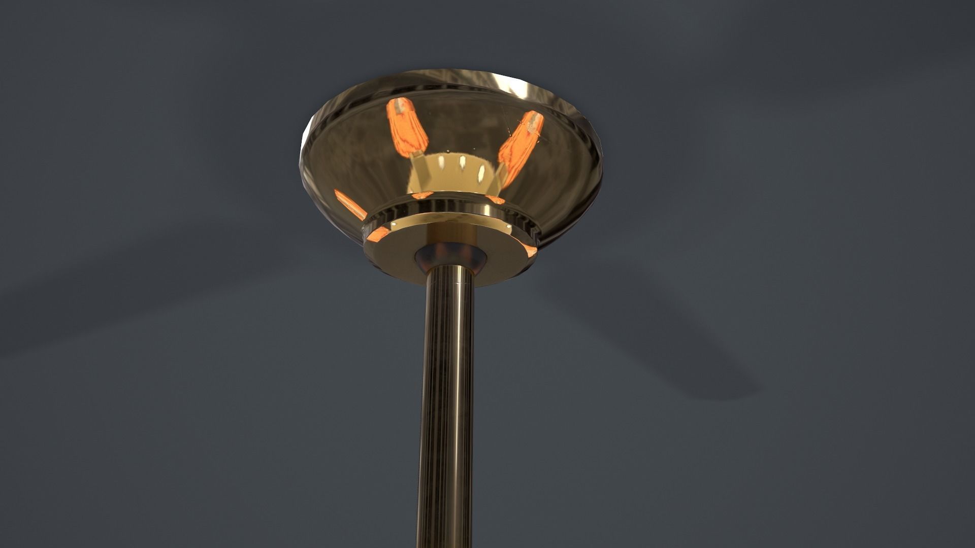 Ceiling Fan Light Low-poly 3D model_4