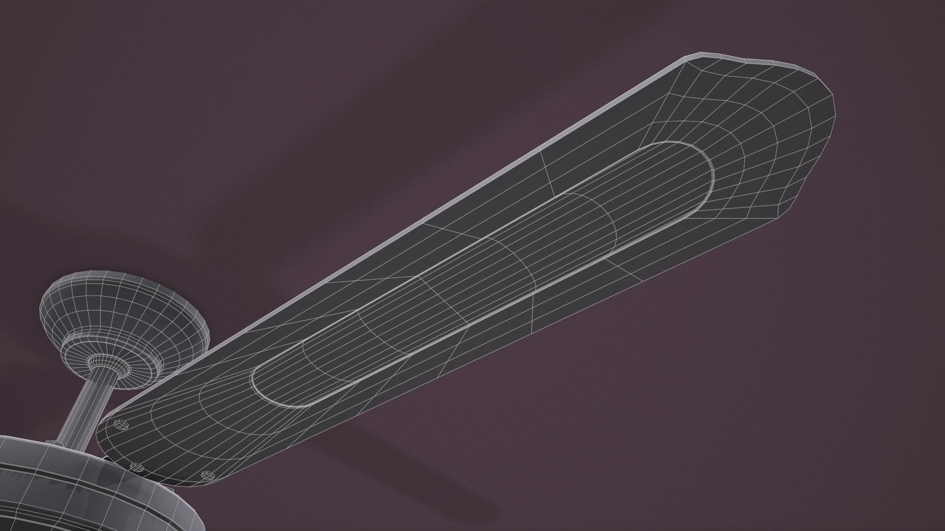 Ceiling Fan Light Low-poly 3D model_16