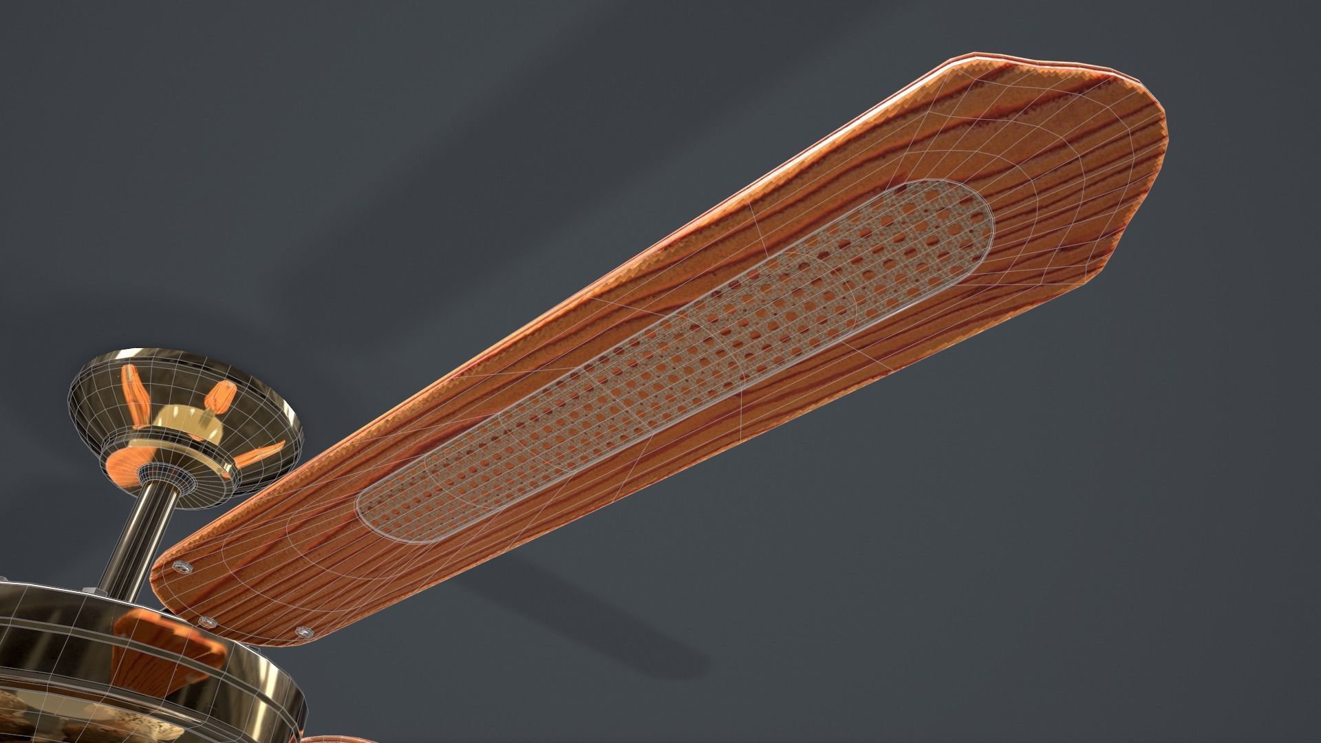 Ceiling Fan Light Low-poly 3D model_9