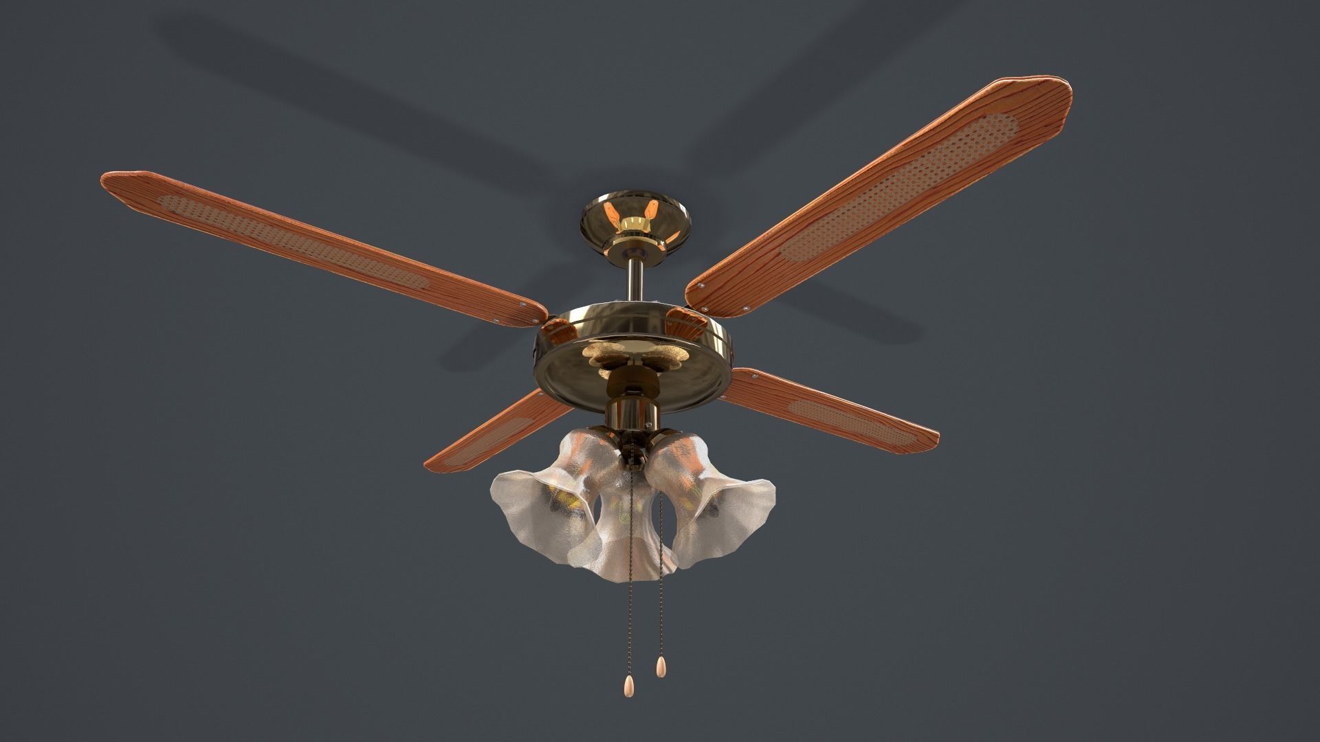 Ceiling Fan Light Low-poly 3D model_8