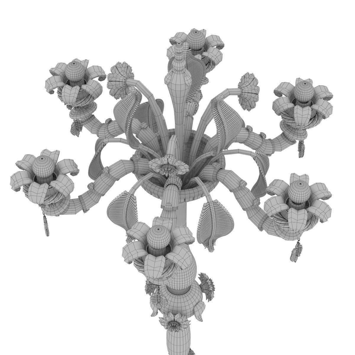 Murano Floor standing lights Roma Series 3D model_9