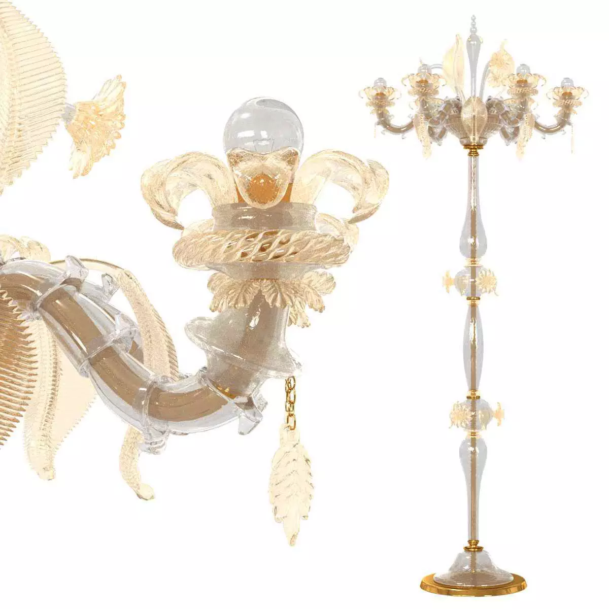 Murano Floor standing lights Roma Series 3D model_0