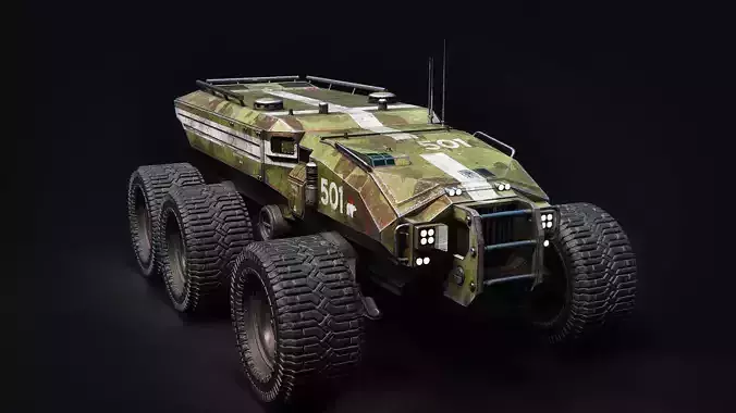Technical Vehicle transporter Source Files Attached 8K Textures Low-poly 3D model