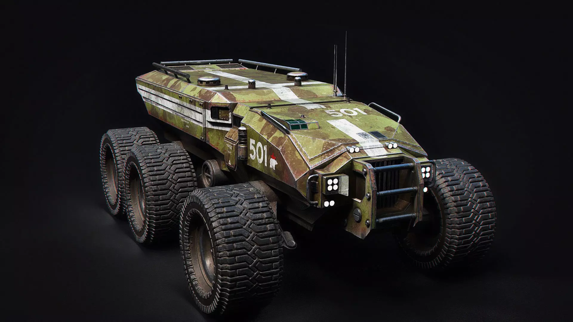 Technical Vehicle transporter Source Files Attached 8K Textures Low-poly 3D model
