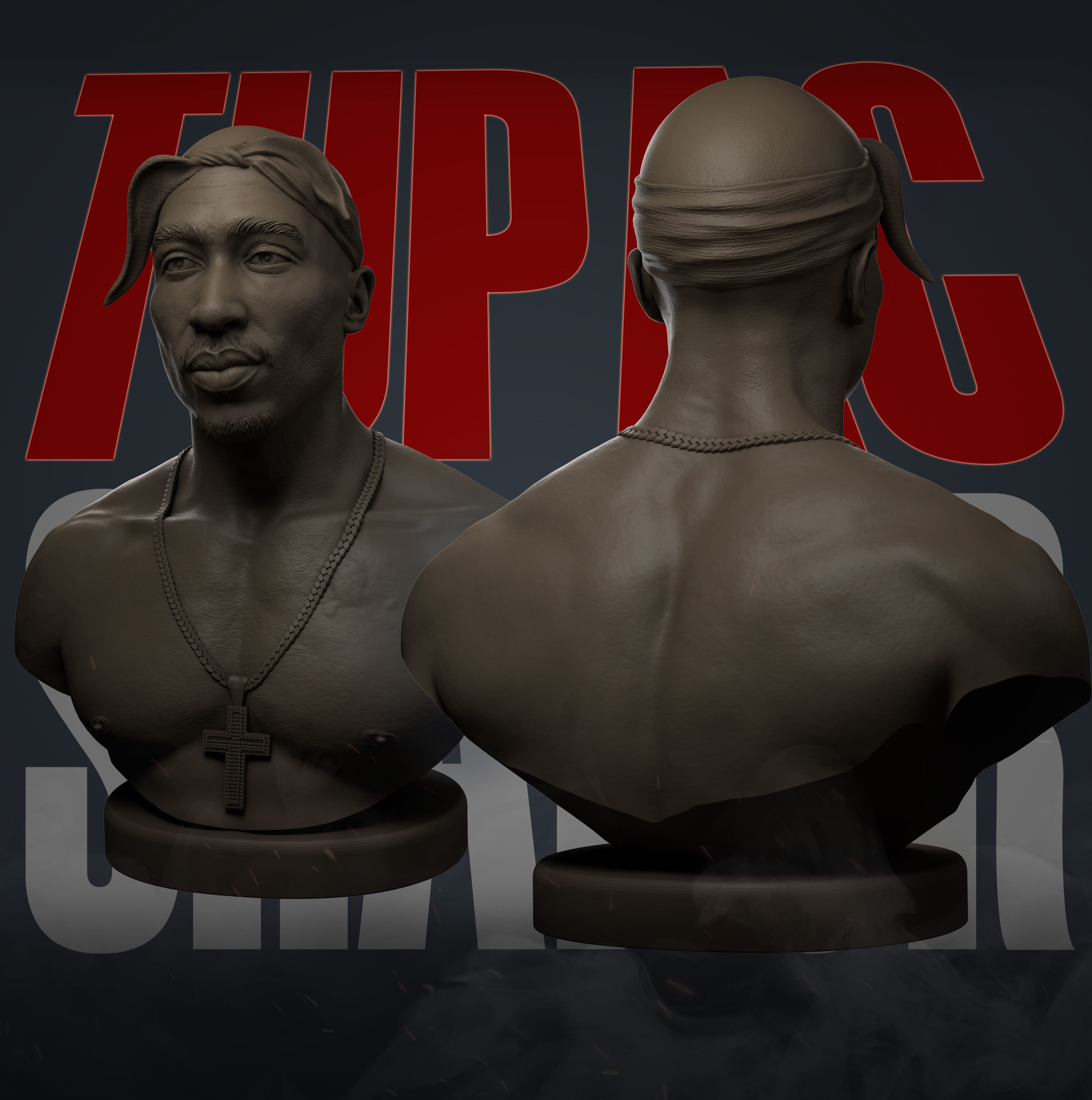 Tupac Shakur 3D print model_19