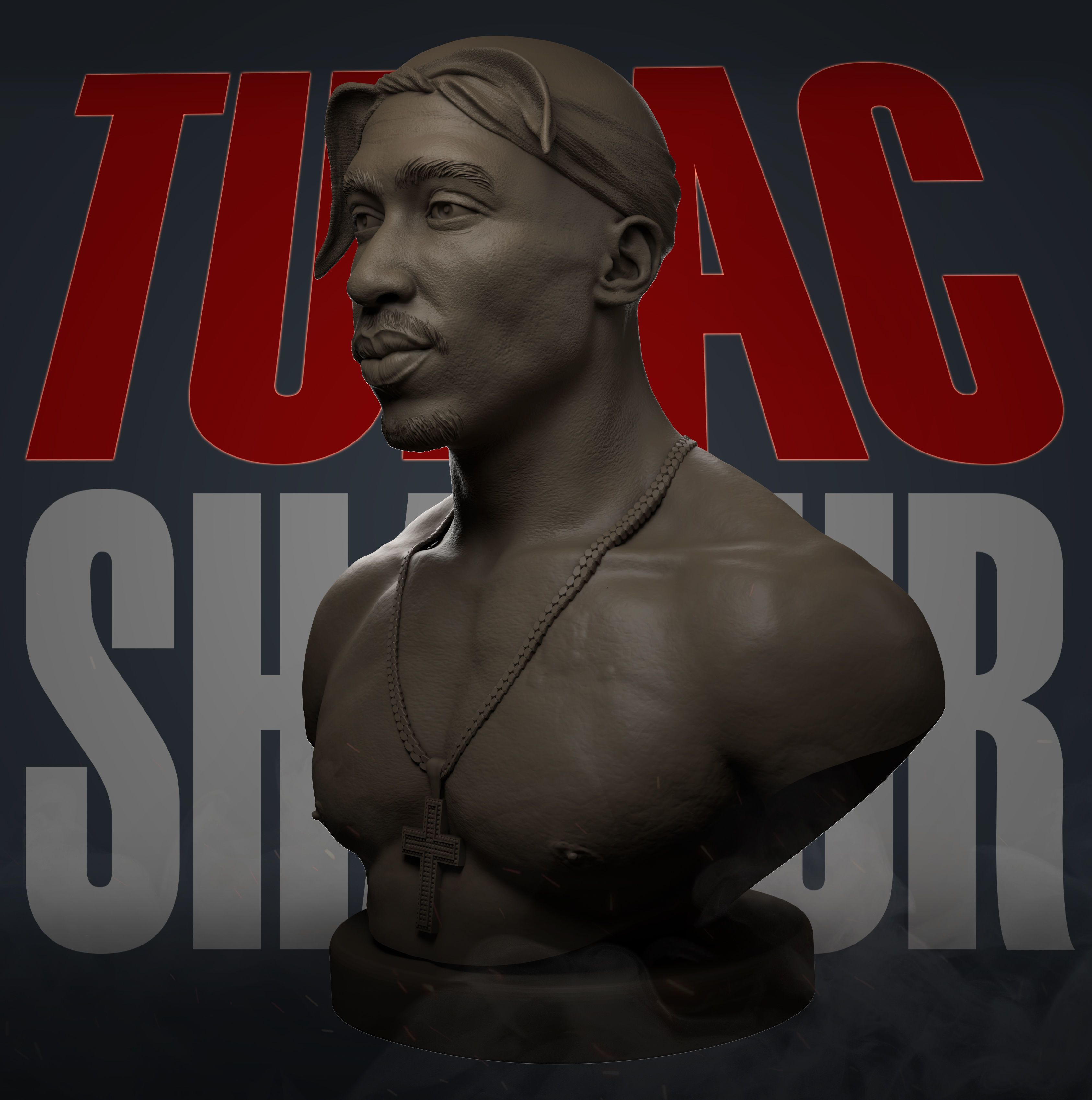 Tupac Shakur 3D print model_5