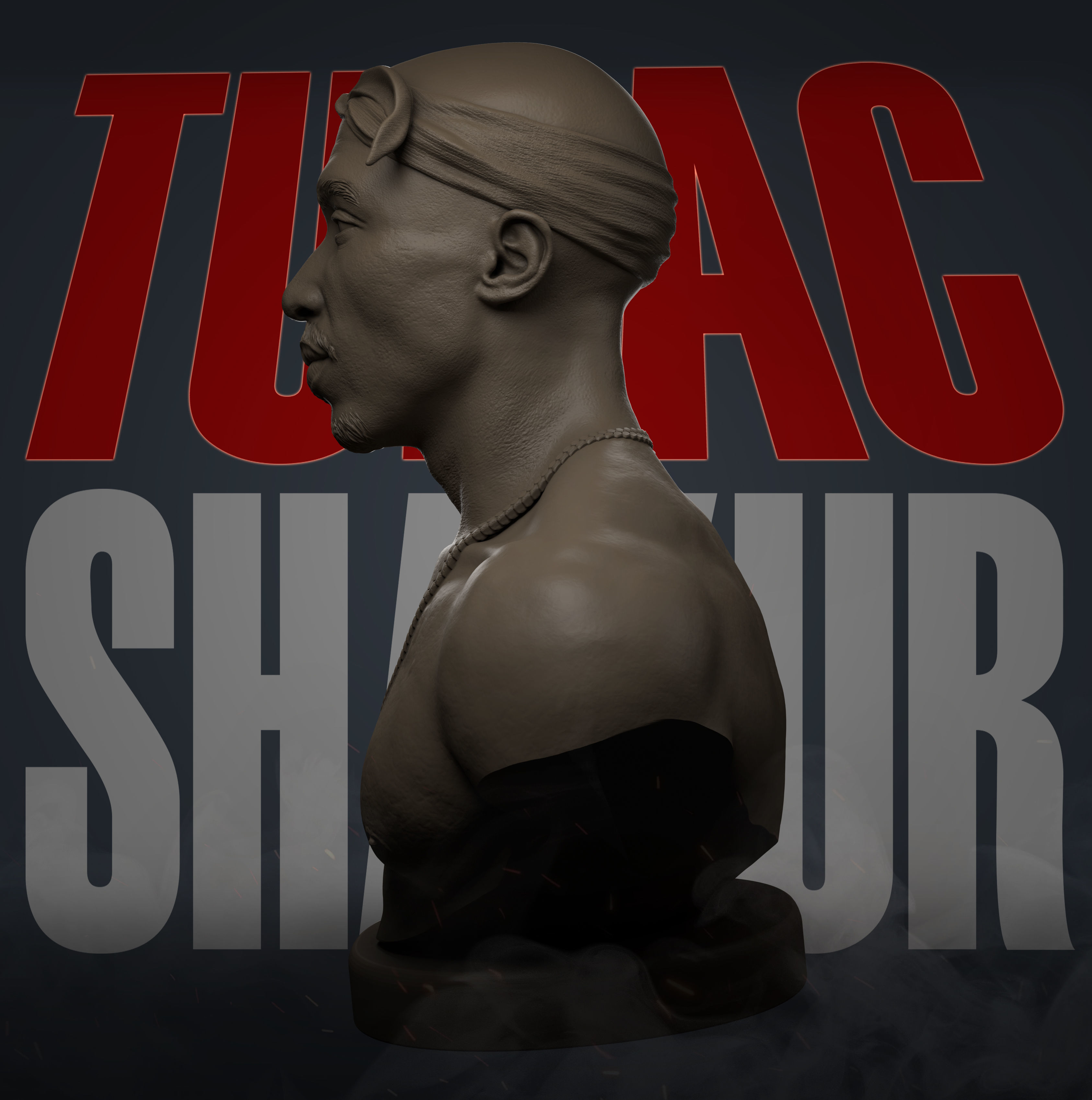 Tupac Shakur 3D print model_8
