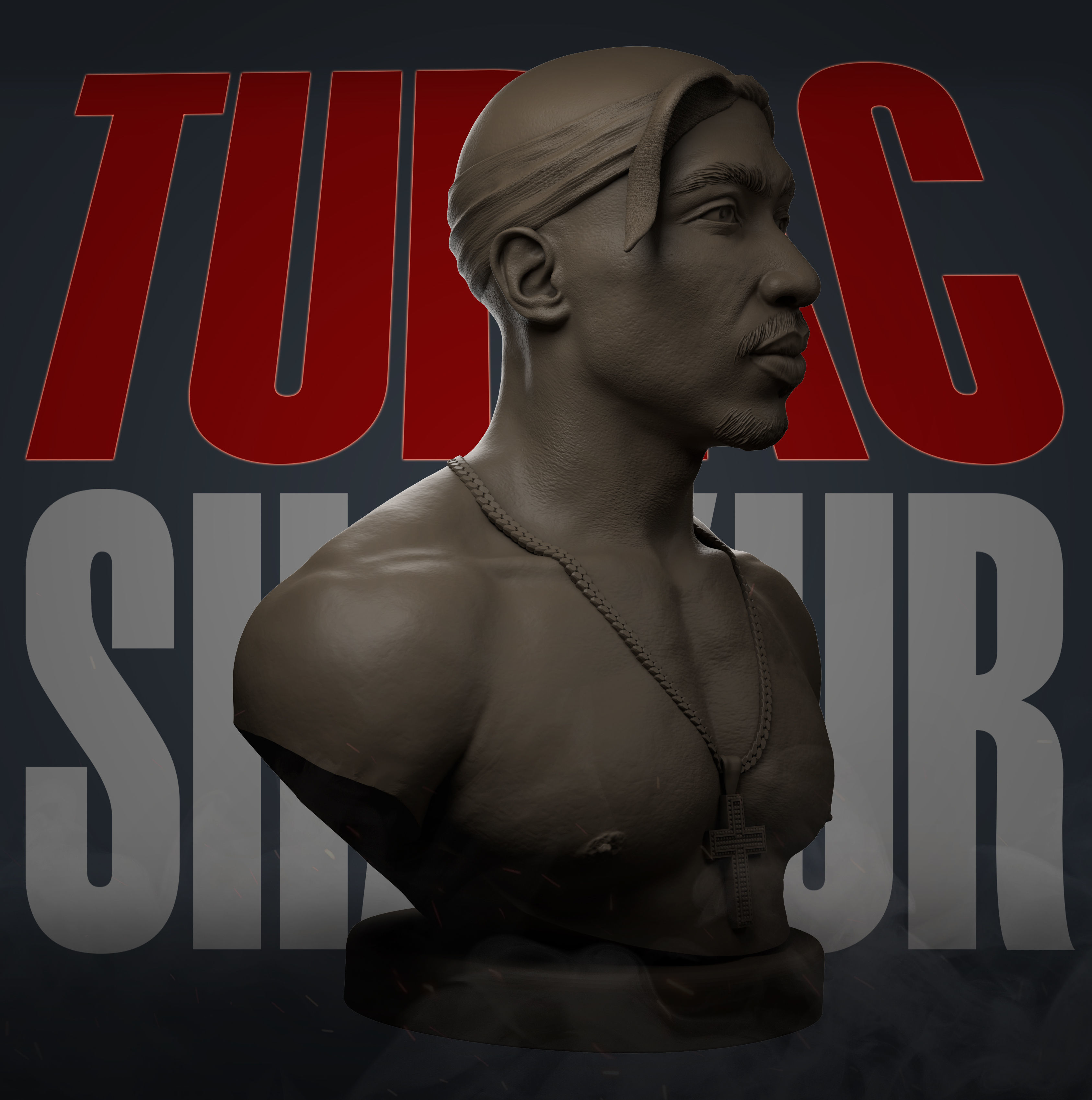 Tupac Shakur 3D print model_14