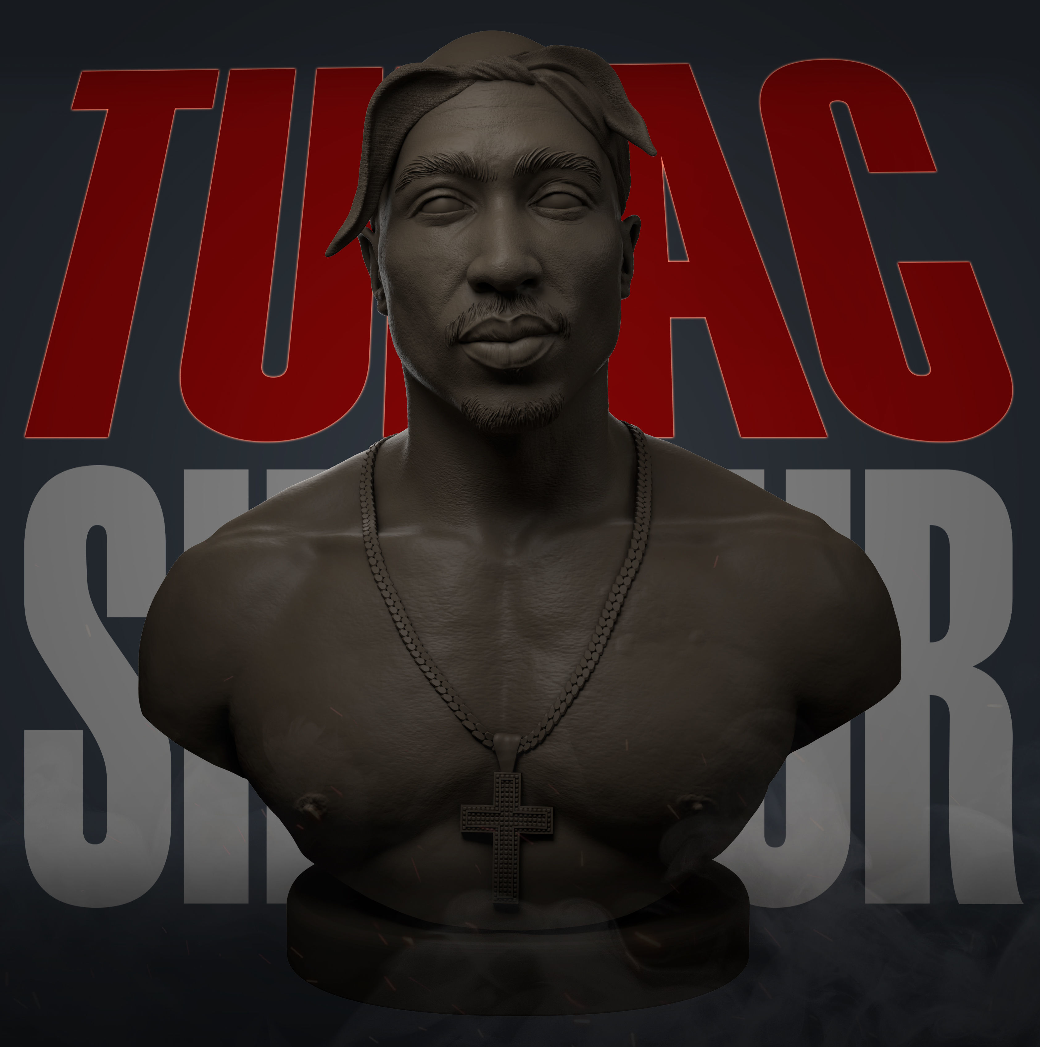 Tupac Shakur 3D print model_22