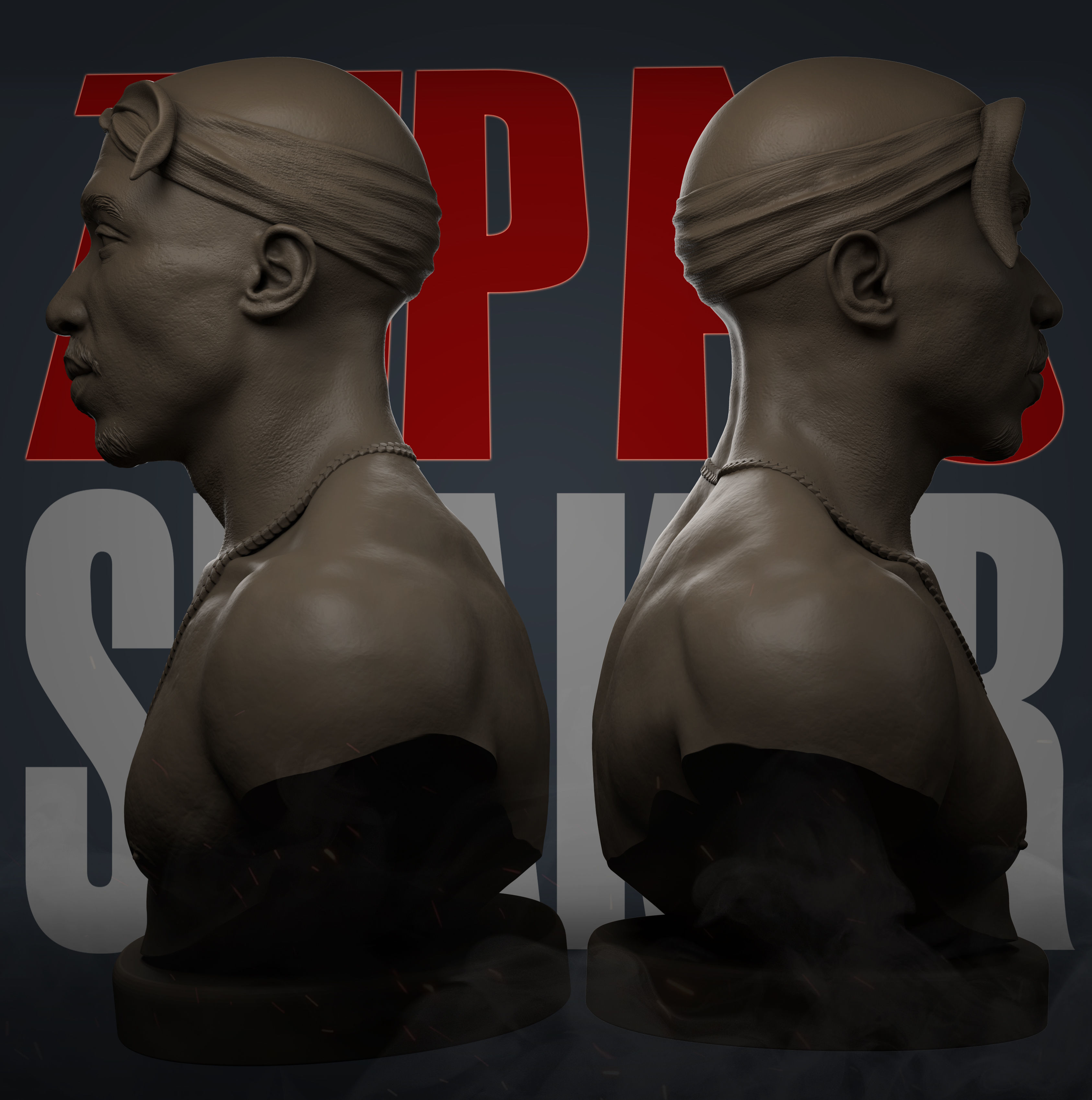 Tupac Shakur 3D print model_20