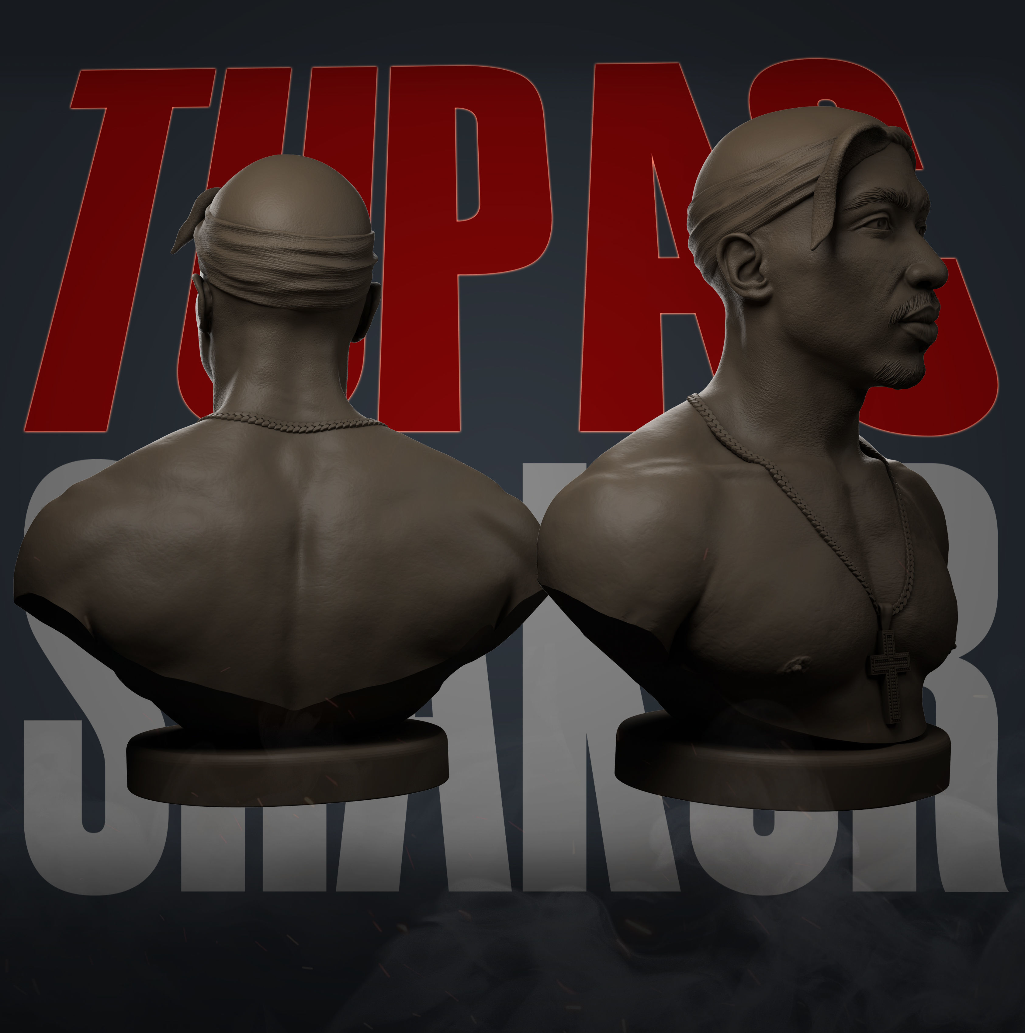 Tupac Shakur 3D print model_21