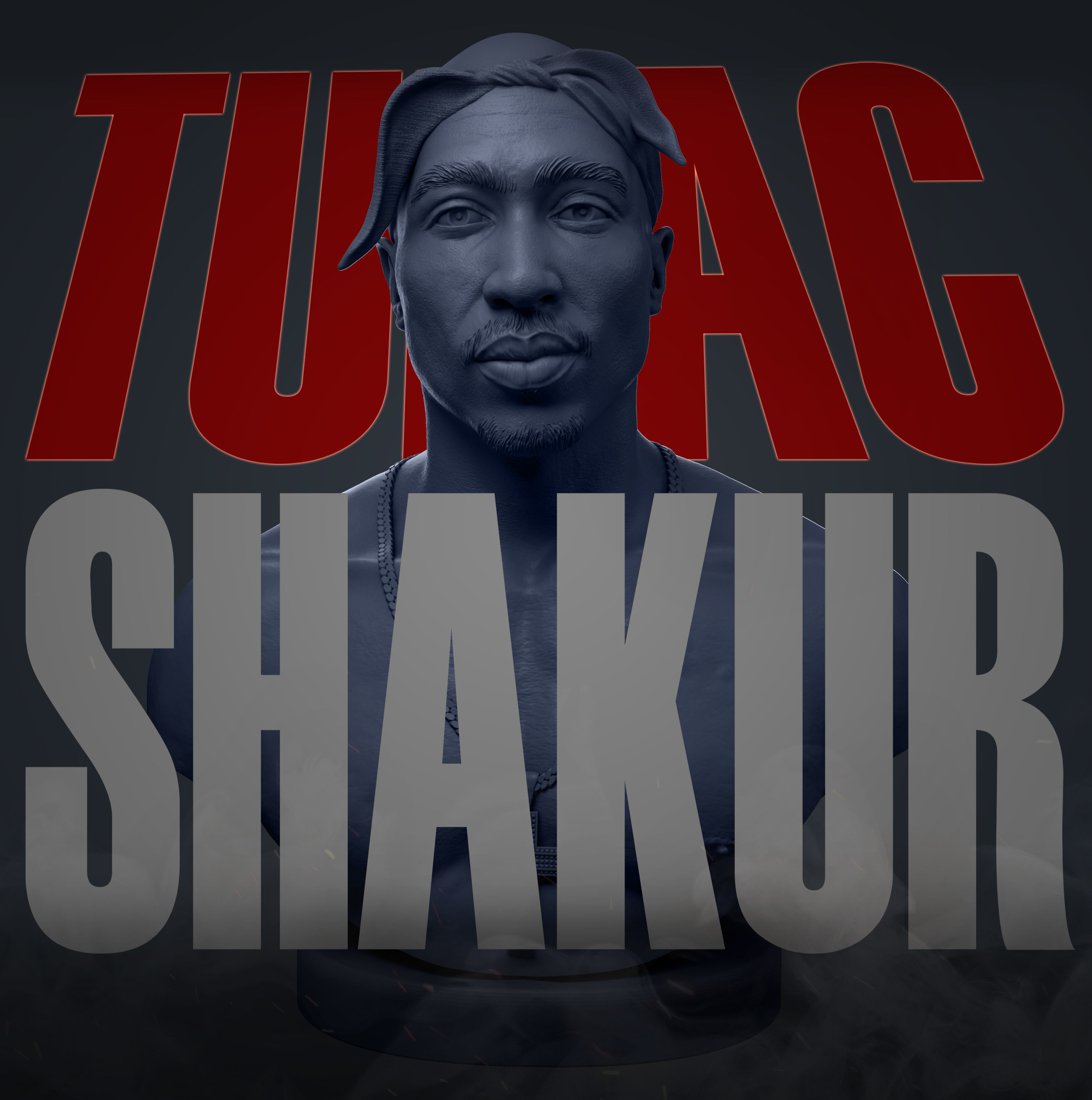 Tupac Shakur 3D print model_2