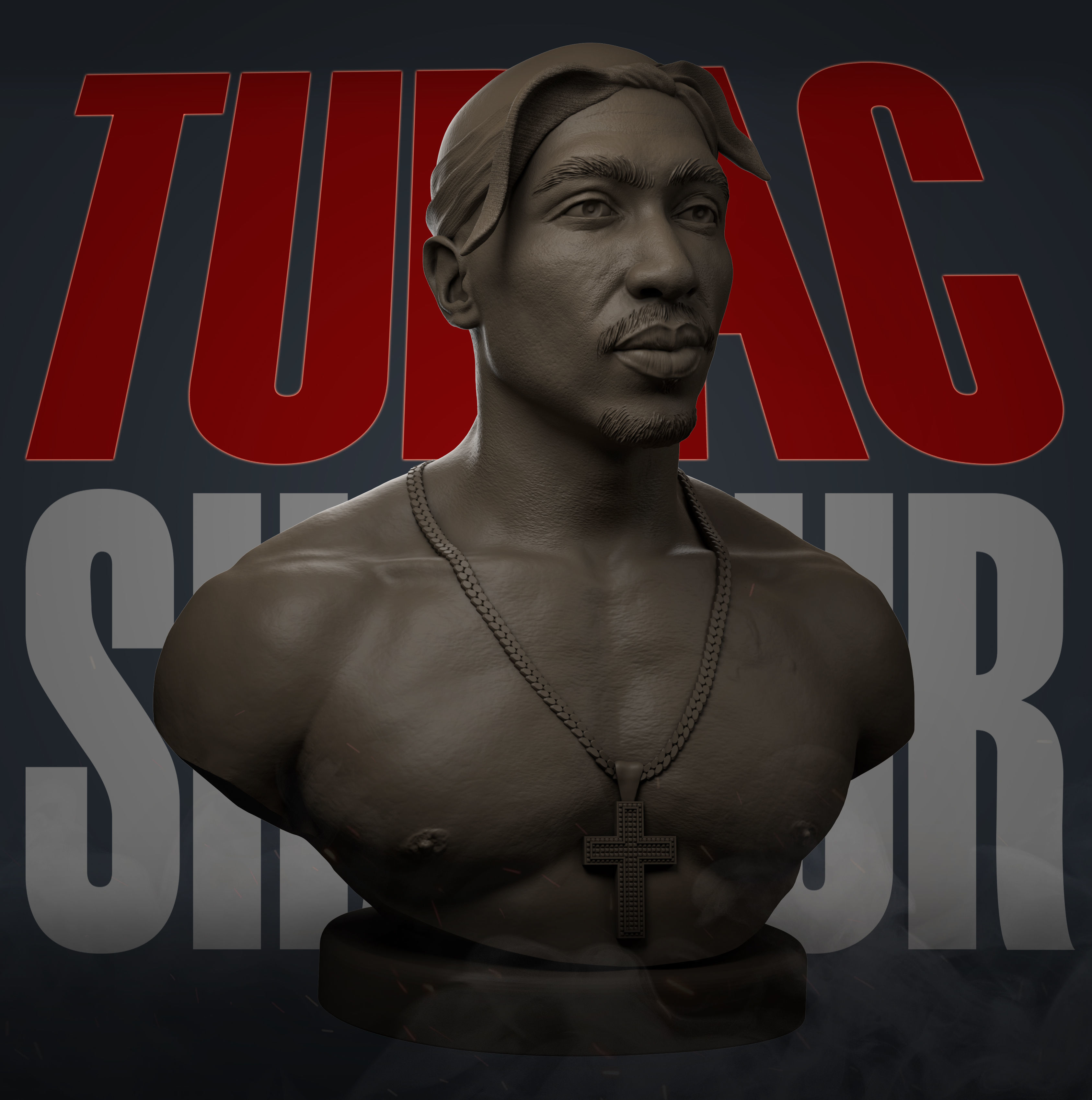 Tupac Shakur 3D print model_15