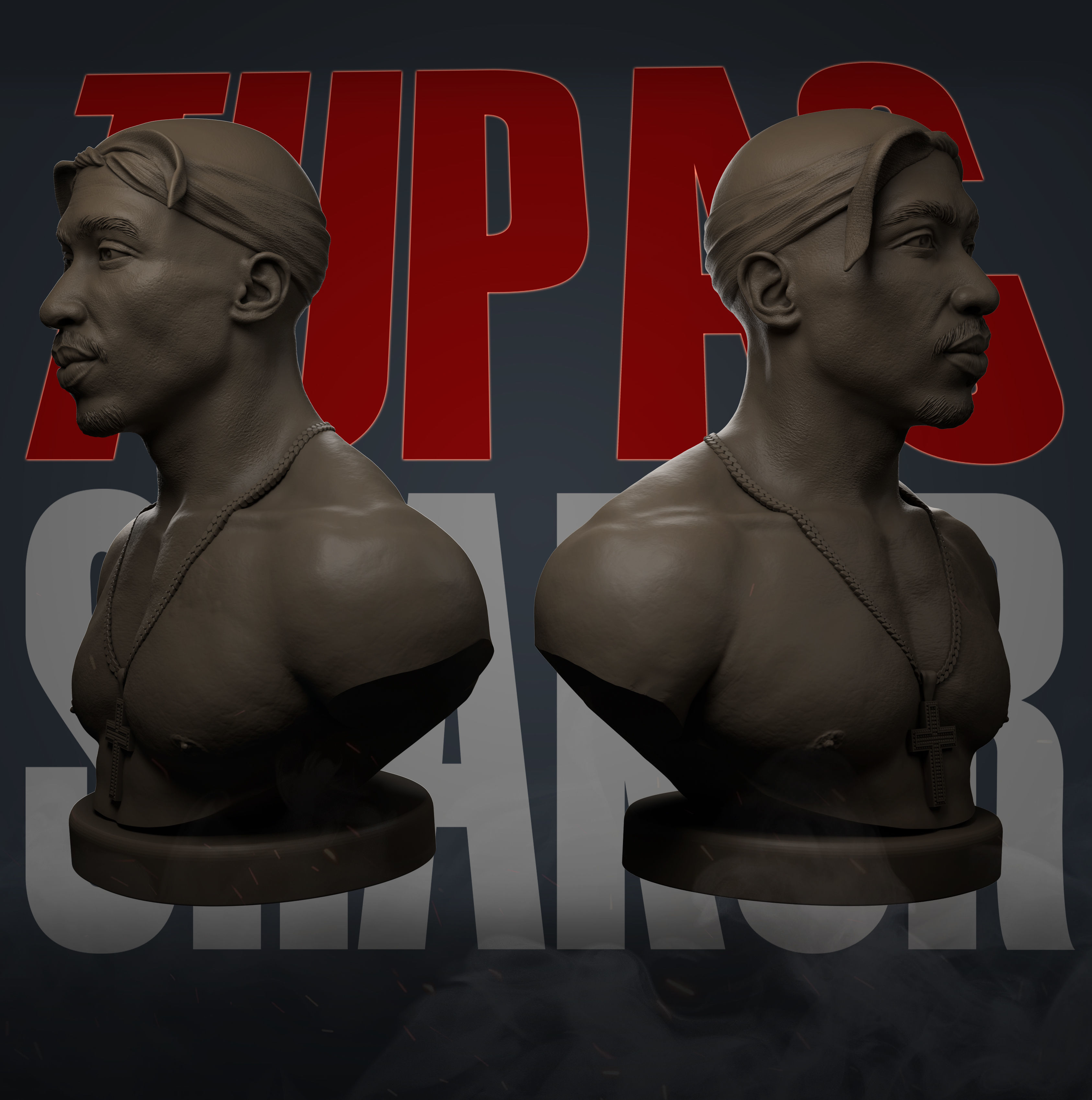 Tupac Shakur 3D print model_18