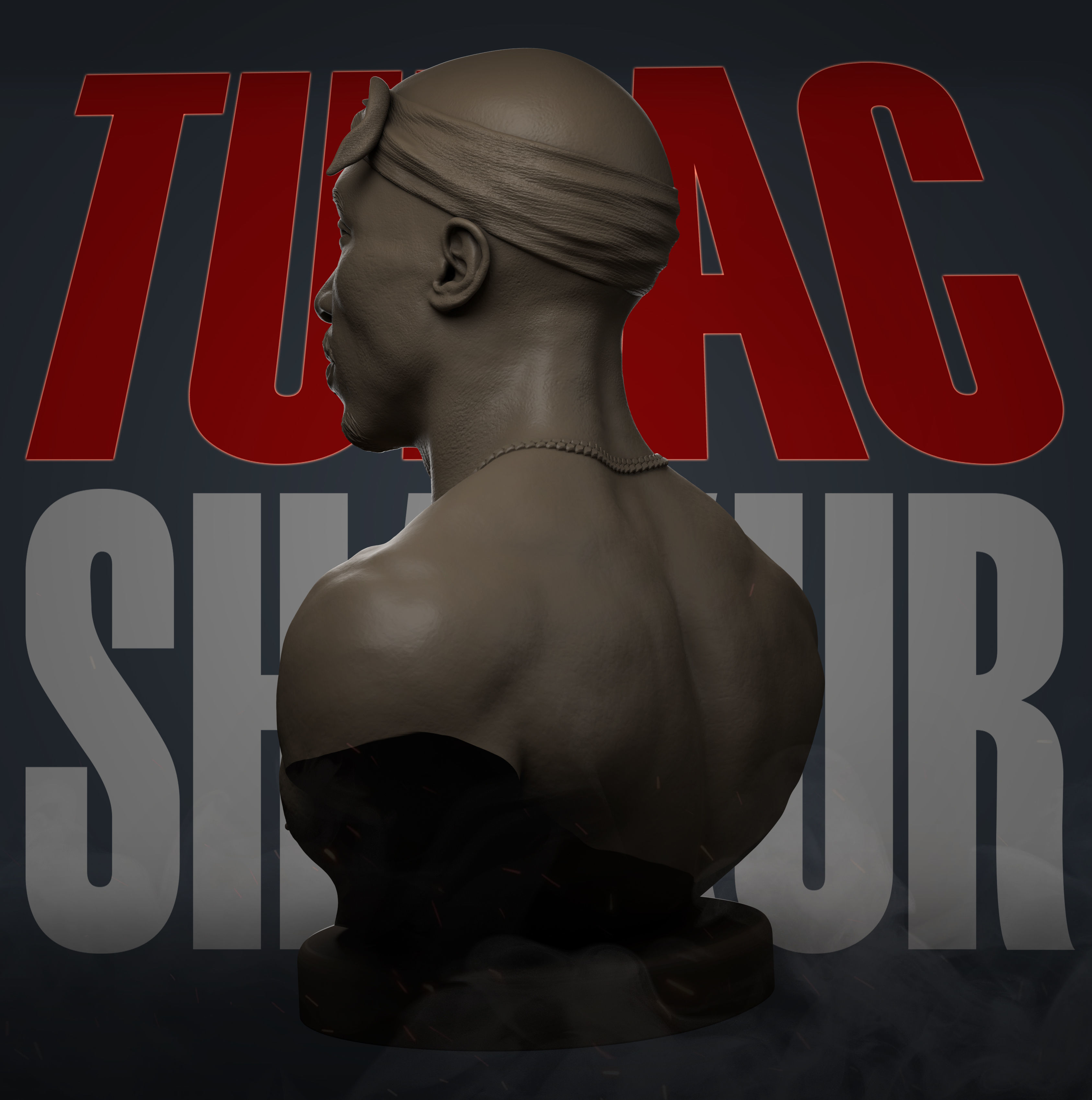 Tupac Shakur 3D print model_9