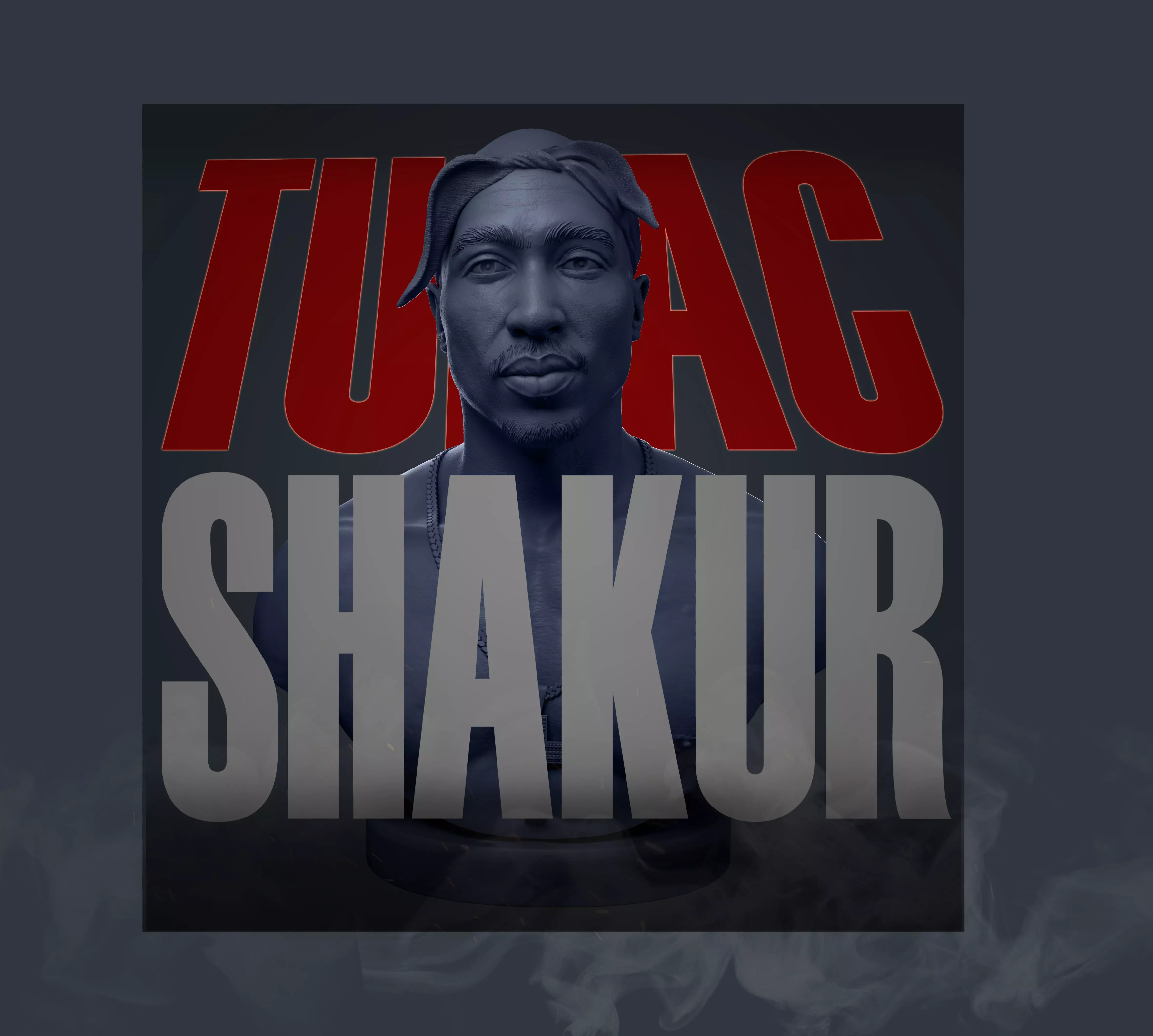 Tupac Shakur 3D print model_0