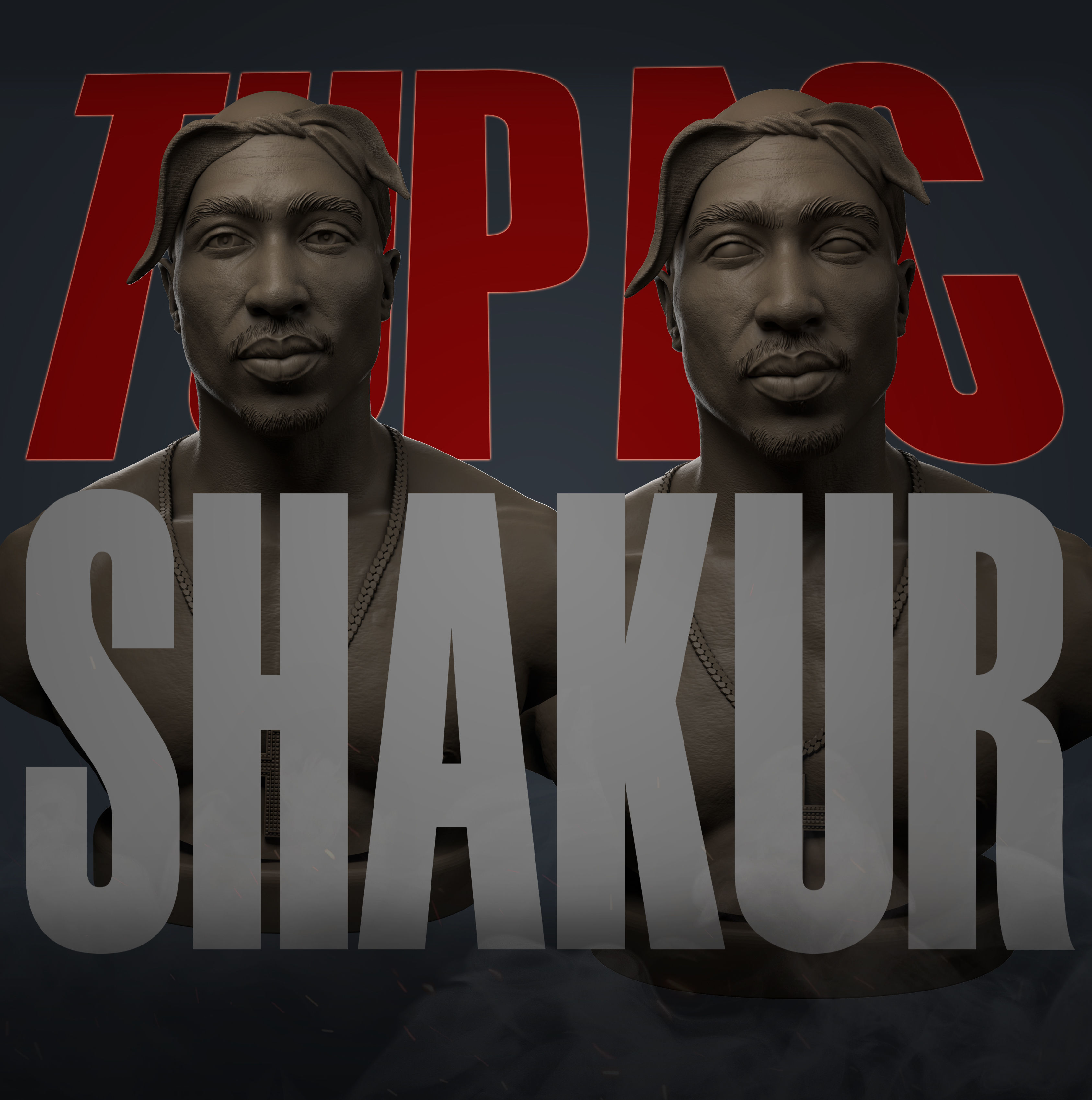 Tupac Shakur 3D print model_3