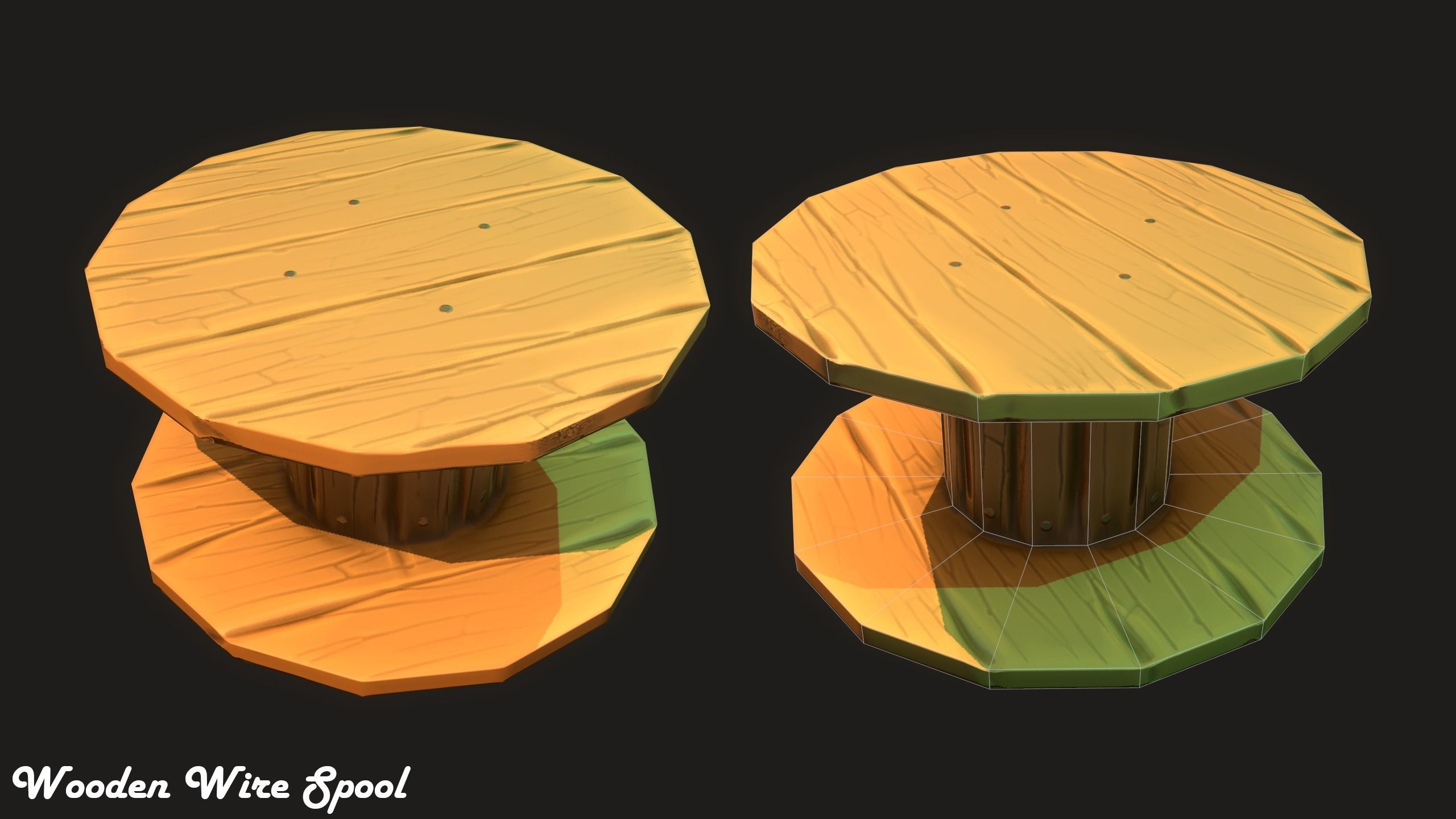 Stylized Wooden Props Low-poly 3D model_3