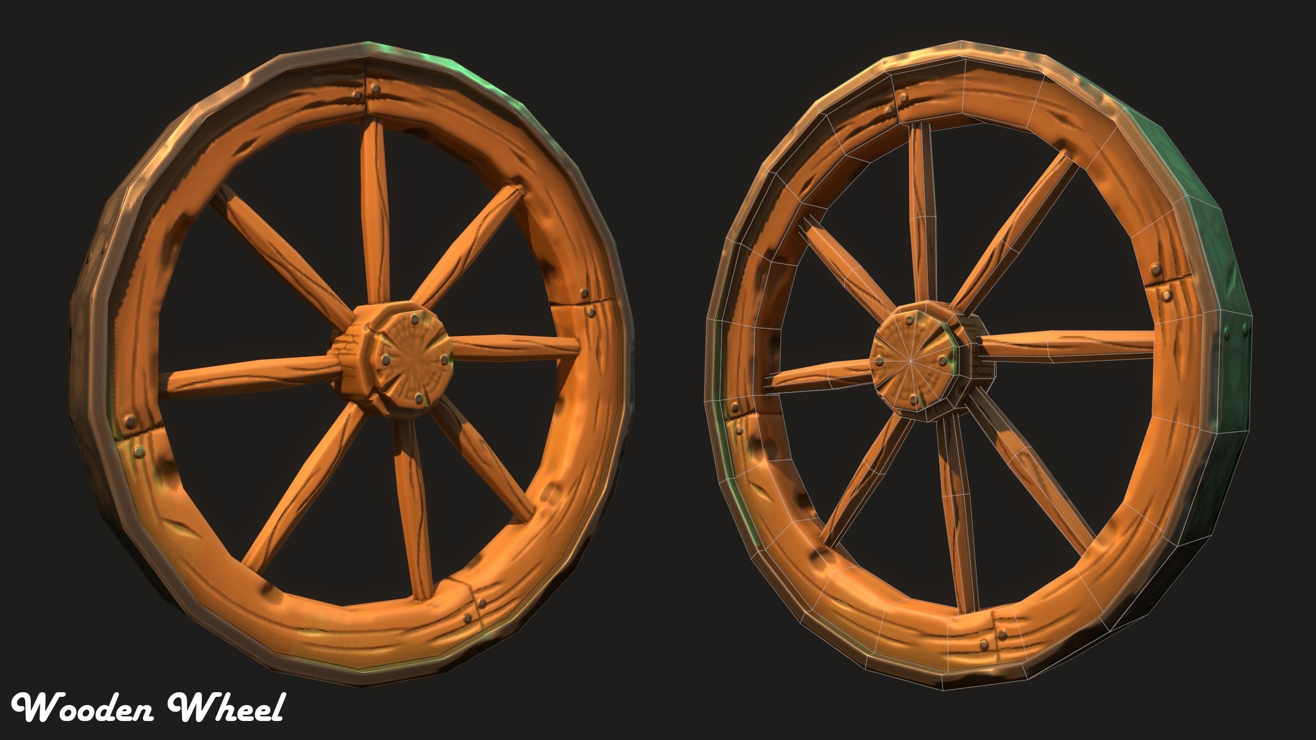 Stylized Wooden Props Low-poly 3D model_2