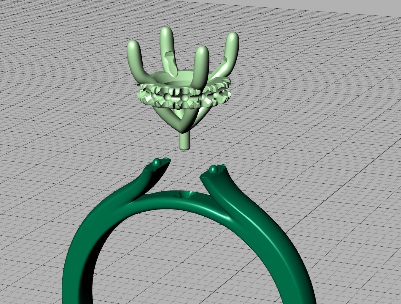 Classic Engagement ring 3dmodel with 1ct stone 3D print model_11